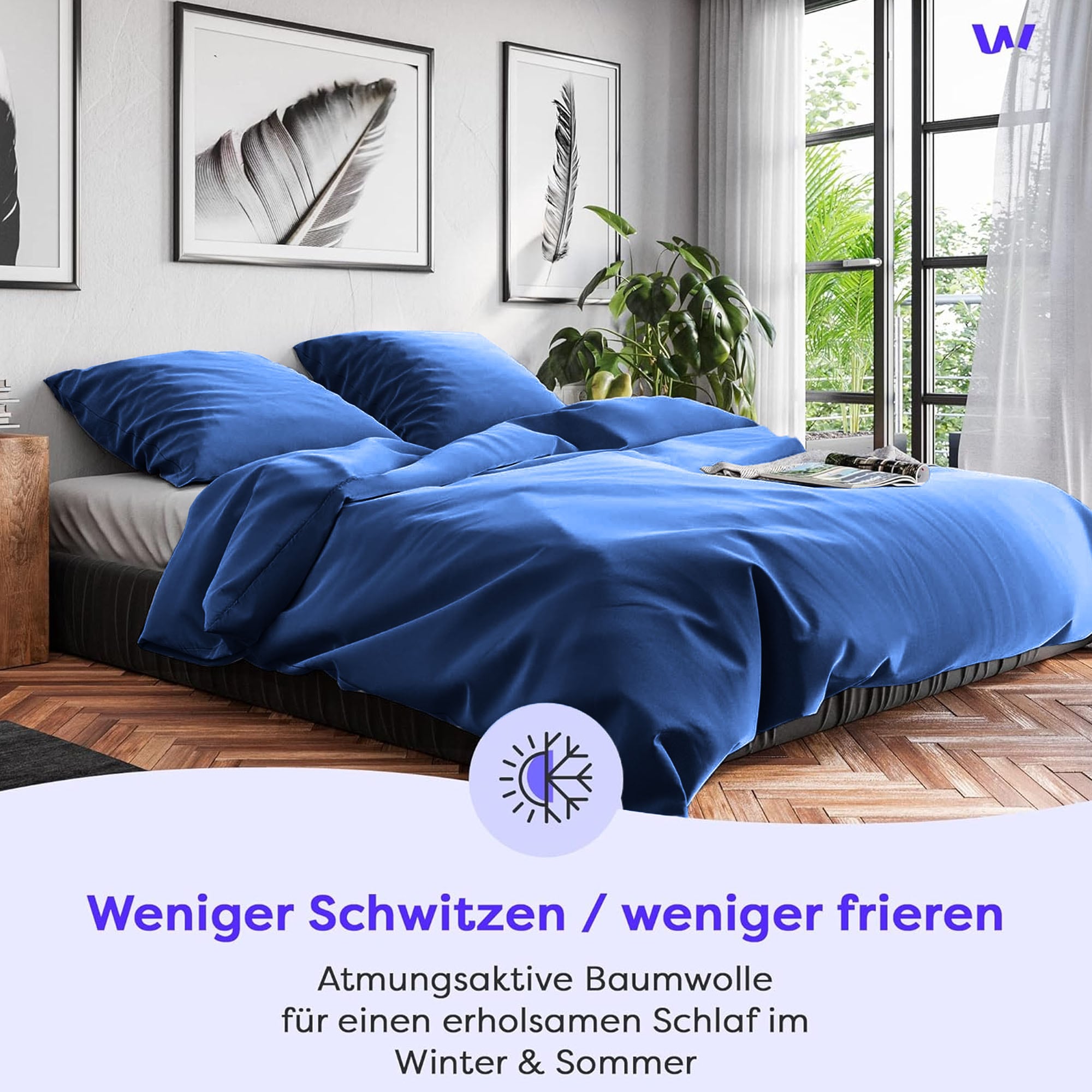 Wolkenfeld Bettwäsche »Renforcé Bettwäsche Baumwolle - Natürlich weiches Schlafgefühl« 2 tlg. 135x200 cm, 155x220 & Übergrössen I inkl. Kissenbezüge 80x80 I uni