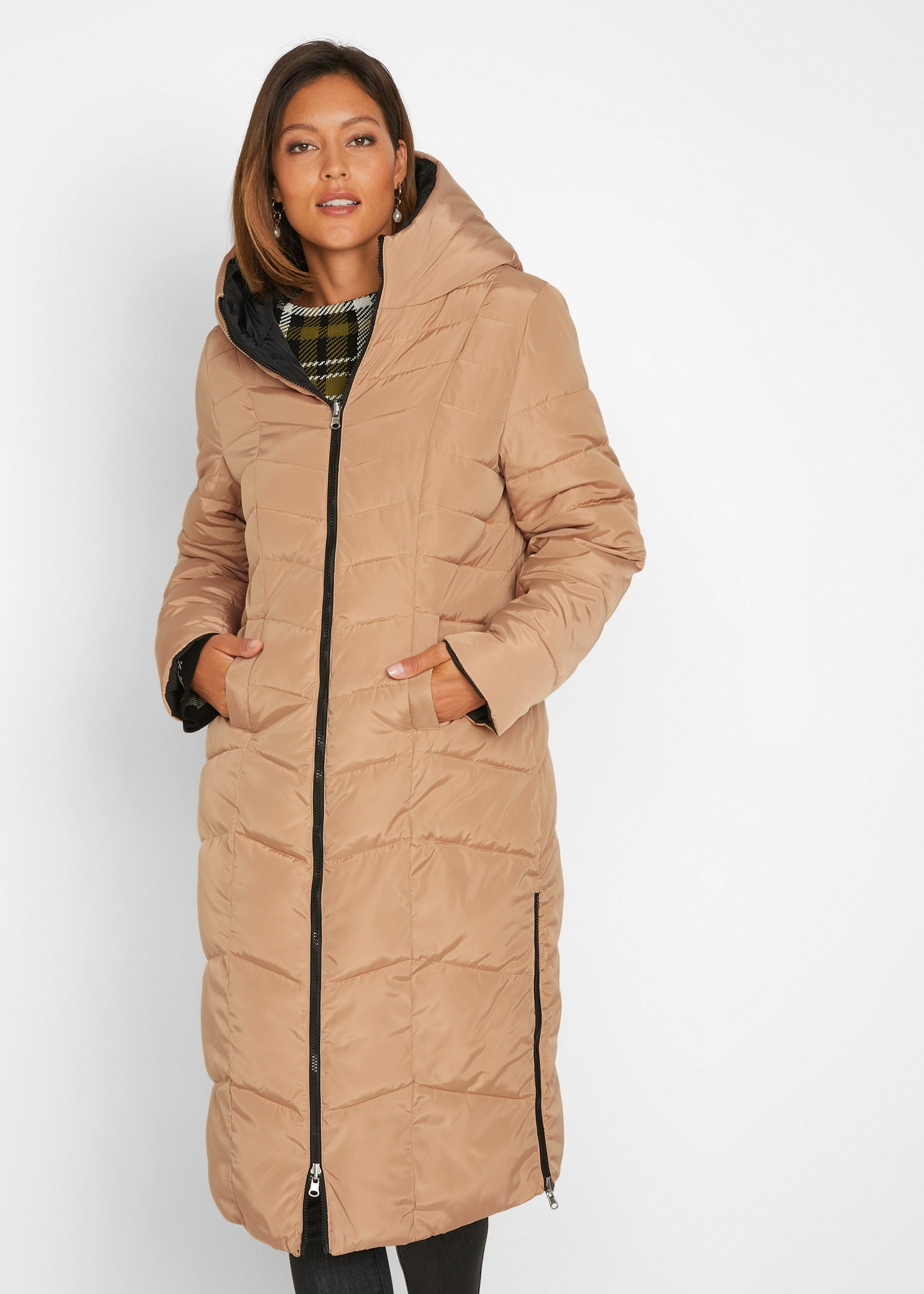 Image of bonprix Steppmantel zum Wenden, 2-Wege-Zipper, Seitenschlitze mit Reissverschluss