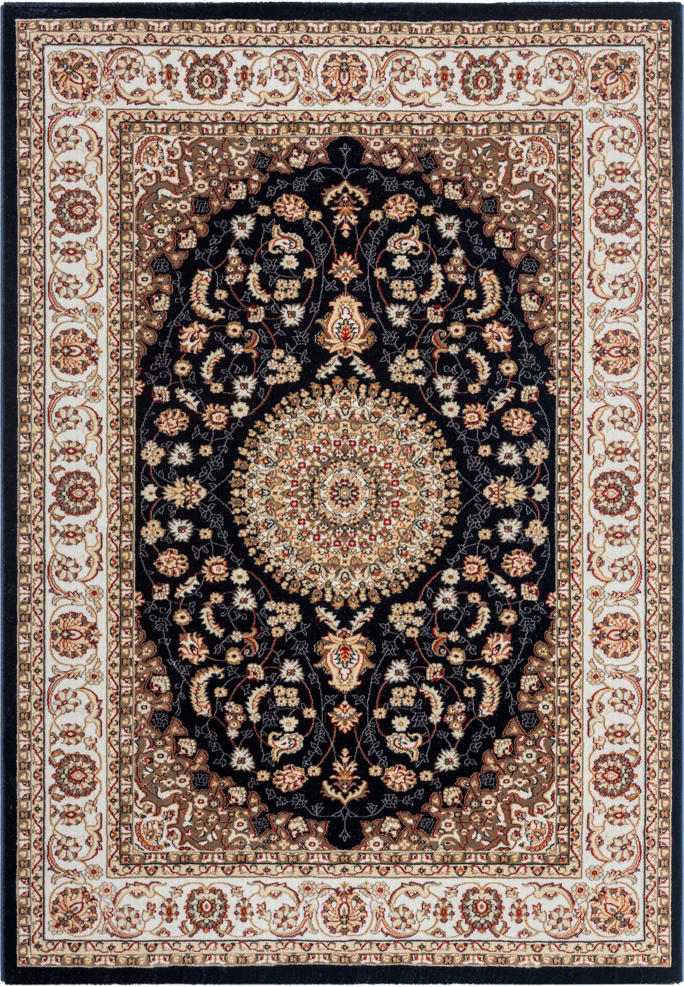 merinos Teppich »Dubai 56253«, rechteckig, 10 mm Höhe, pflegeleicht, Kurzflor, orientalisch, elegant, Polyester, glänzend