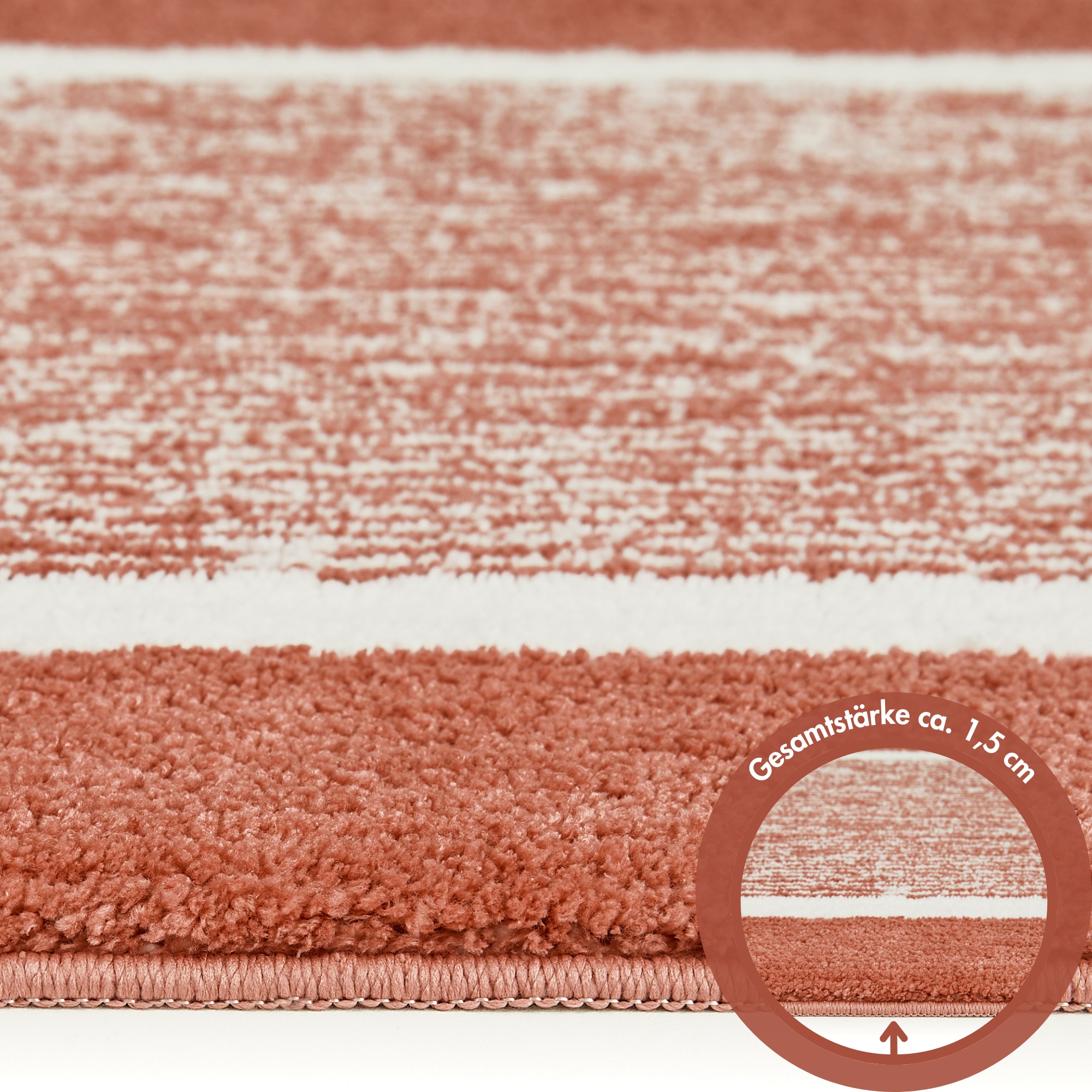 Andiamo Tapis de bain »Maui« Höhe 15 mm gestreift, mit Bordüre, auch als 2er Set erhältlich