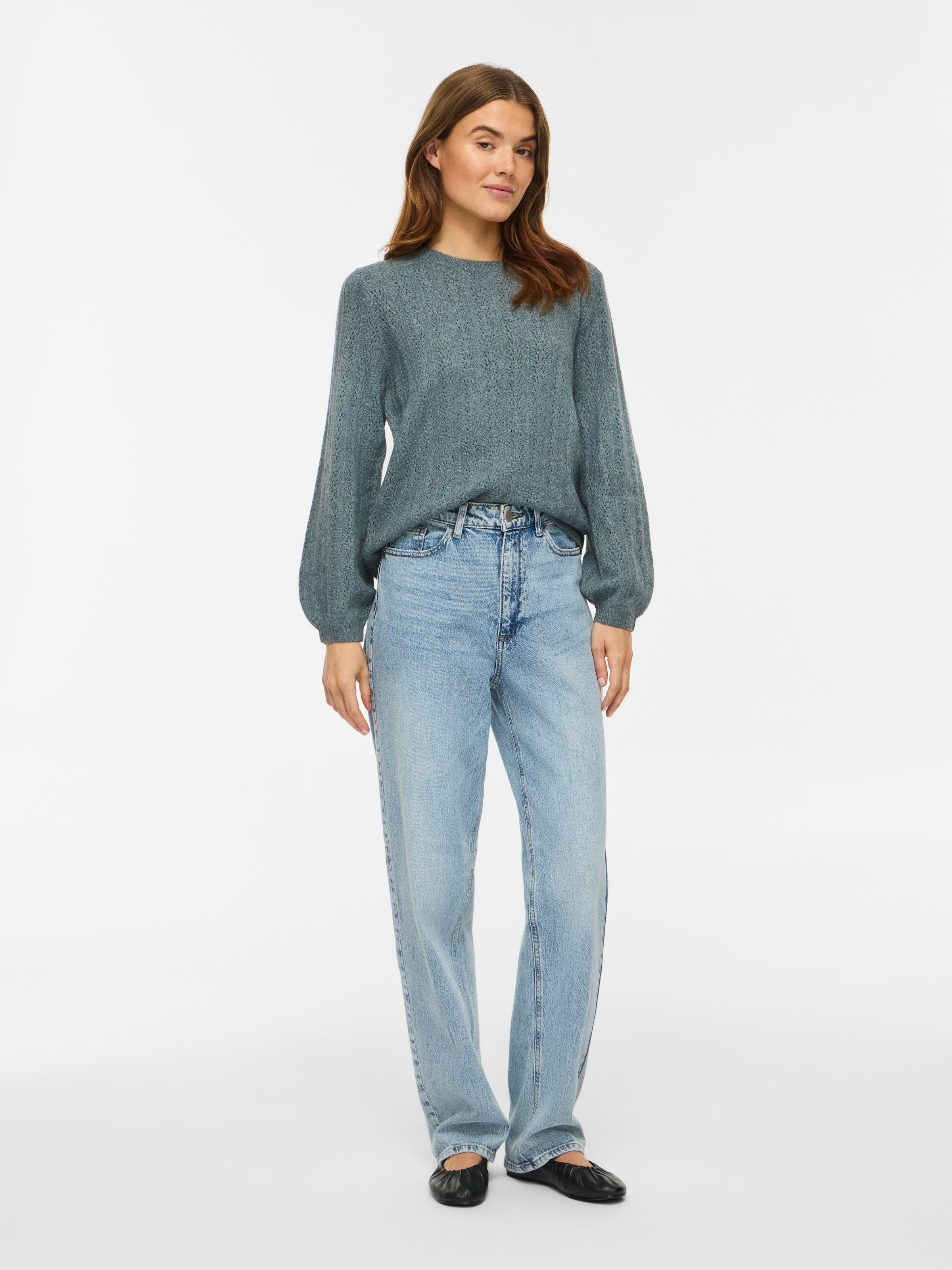 Vila Pull en tricot »VILIGA POINTELLE L/S O-NECK TOP -NOOS« mélange de matériaux
