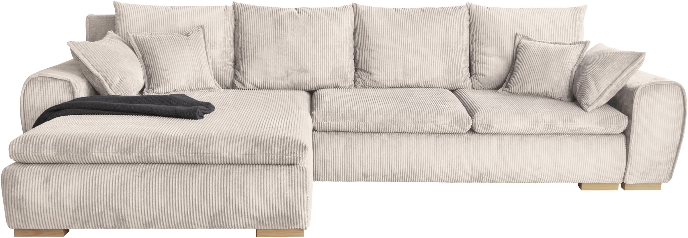 Home affaire Ecksofa »Katja«, Cord Bezug, inkl. Schlaffunktion und Stauraum