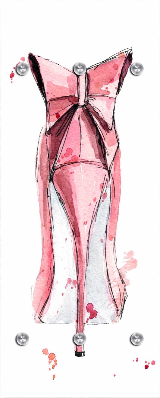 queence Garderobenleiste »High Heel von hinten«, mit 6 Haken, 50 x 120 cm