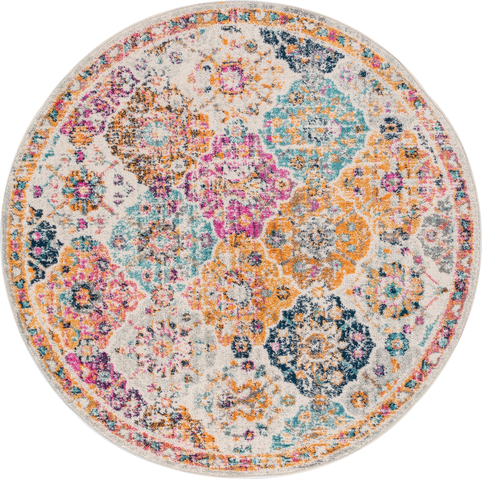Image of Livabliss Teppich "CUZCO" rund 11 mm Höhe Orient-Optik, Vintage Design, Boho Stil, Kurzflor, Wohnzimmer