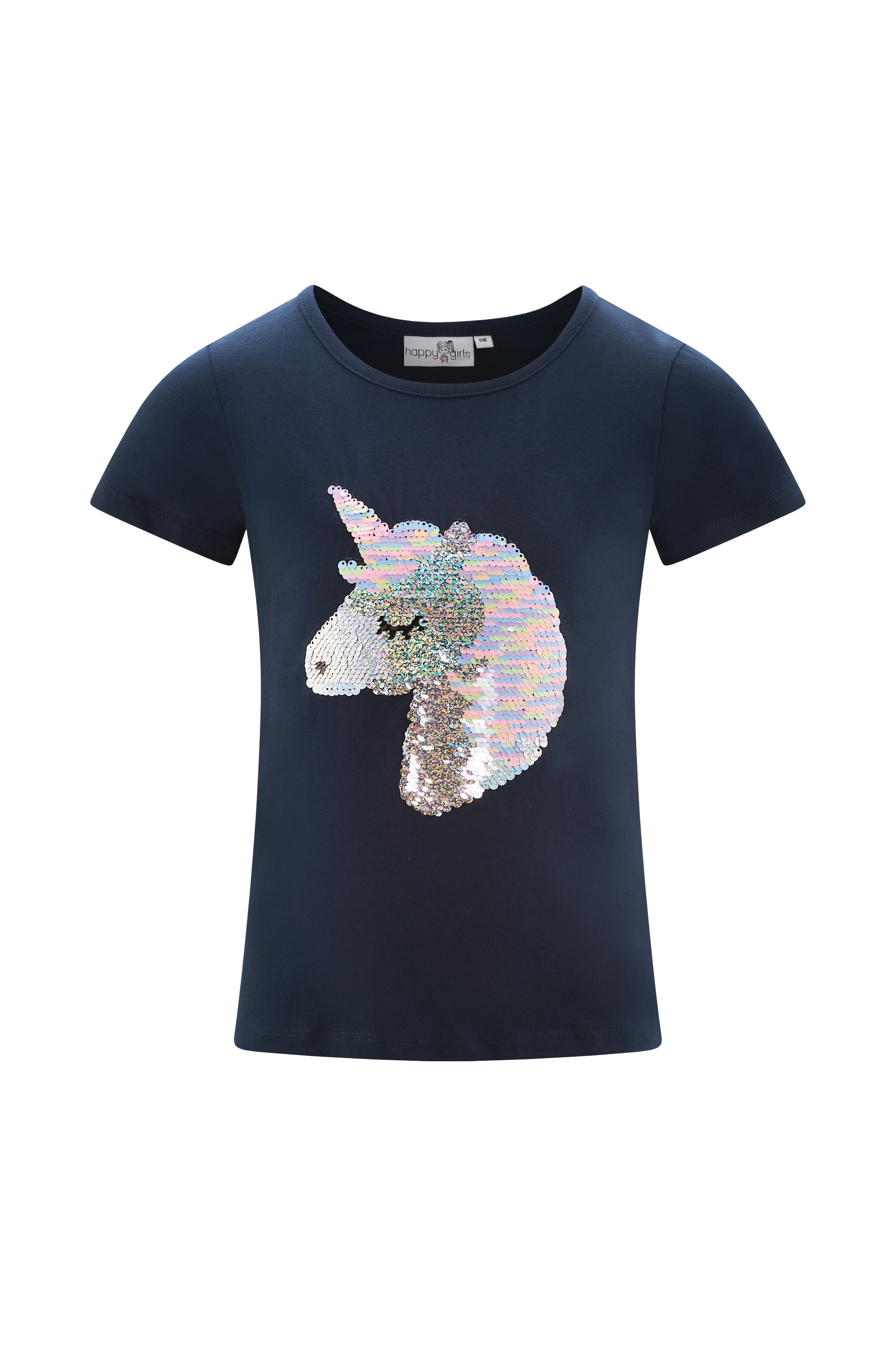 Image of happy girls T-Shirt mit Wechsel-Pailletten
