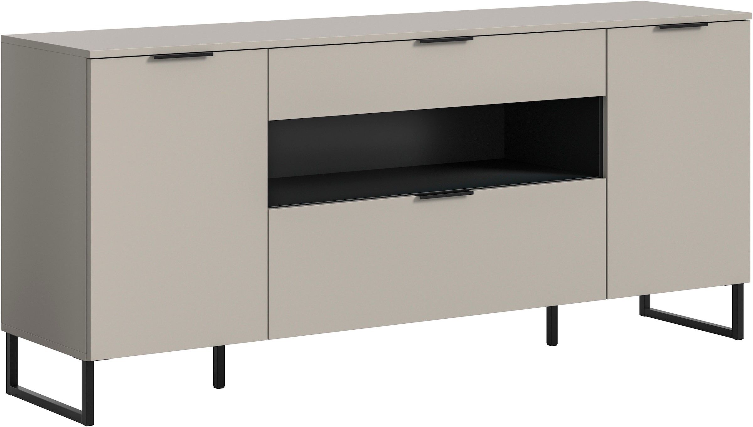 Image of Home affaire Sideboard "ADIO, Breite 185cm, 2 Türen, 1 Schubkasten, 1 Klappe, mit Metall-Kufen" 1 Stk. tlg. Highboard, Kommode, Lowboard, Schrank, Wohnzimmerschrank, Anrichte