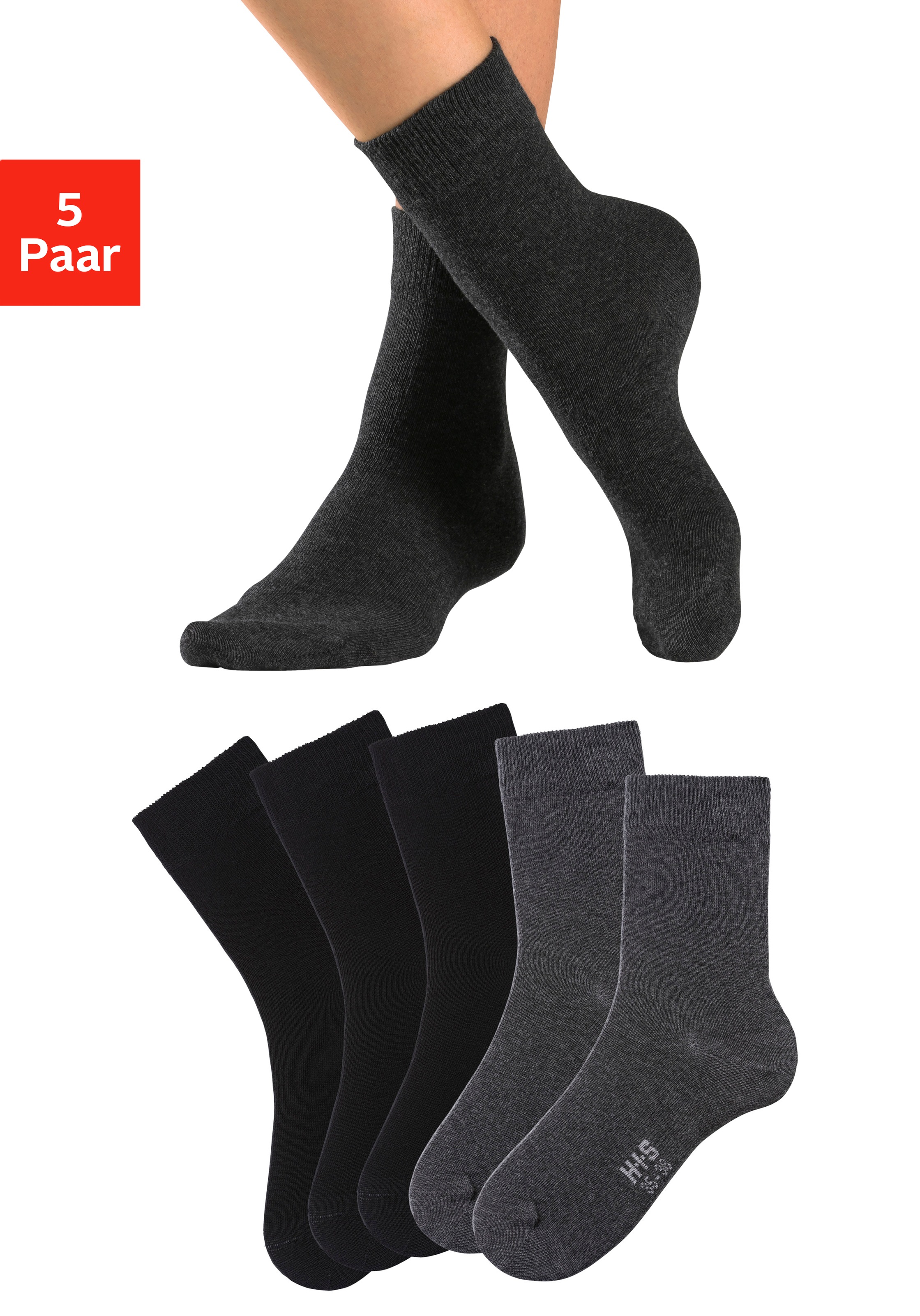 Image of H.I.S Basicsocken Packung, 5 Paar tlg. mit besonders weichem Bündchen