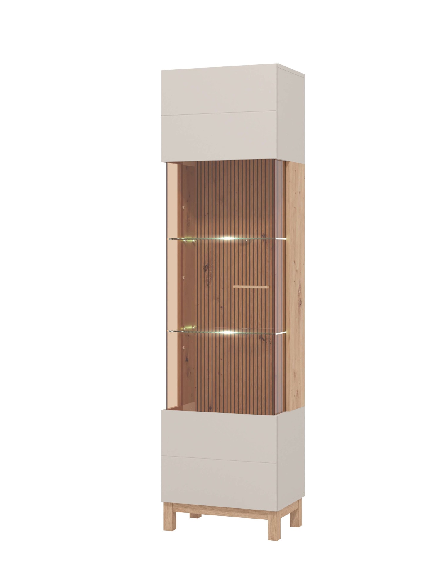 Home affaire Vitrine »Essex Vitrinenschrank, Glasschrank, Standvitrine, Highboard/Sideboard« 1 Tür, 4 Einlegeböden, 5 Fächer, Gesamtmasse (B/T/H): 51,5/35/191,5 cm