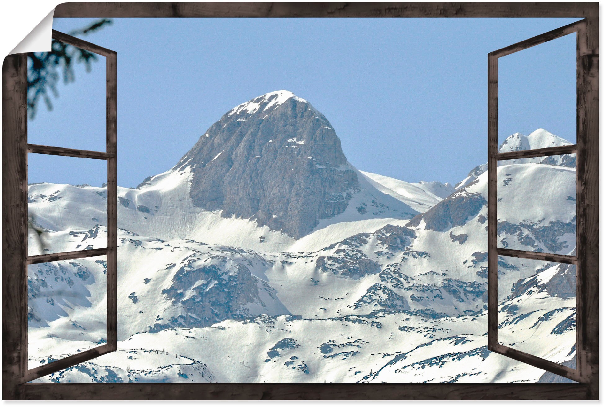 Image of Artland Wandbild »Fensterblick - Reiteralm«, Berge, (1 St.), in vielen Grössen & Produktarten - Alubild / Outdoorbild für den Aussenbereich, Leinwandbild, Poster, Wandaufkleber / Wandtattoo auch für Badezimmer geeignet bei Ackermann Versand Schweiz