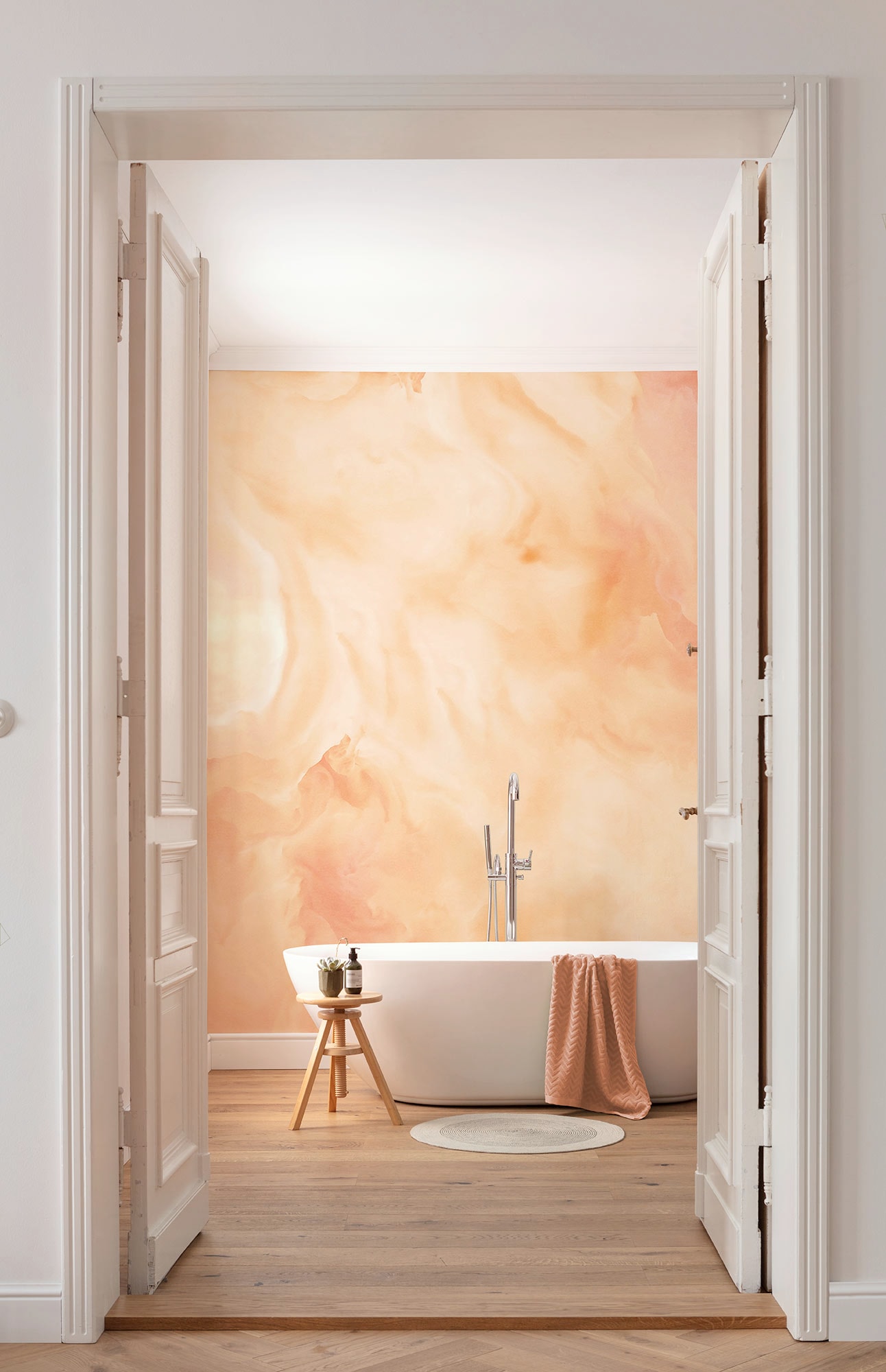 Image of Komar Fototapete "Komar Vlies Fototapete - Candy Peach - Grösse 400 x 250 cm" bedruckt glatt