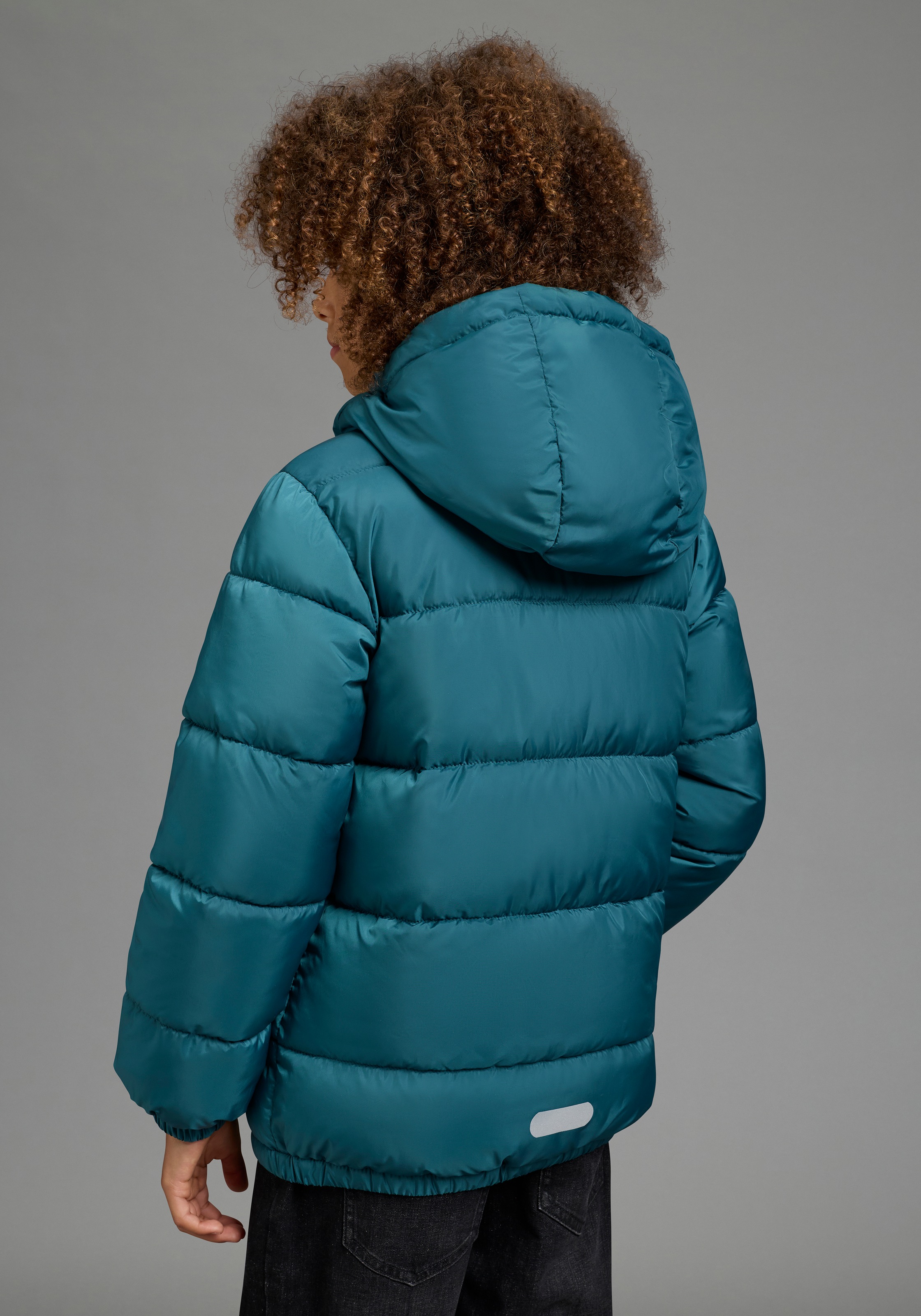 KangaROOS »warme Outdoor Steppjacke mit KangaROOS Print« avec capuche Veste chaude d'hiver avec logo réfléchissant imprimé