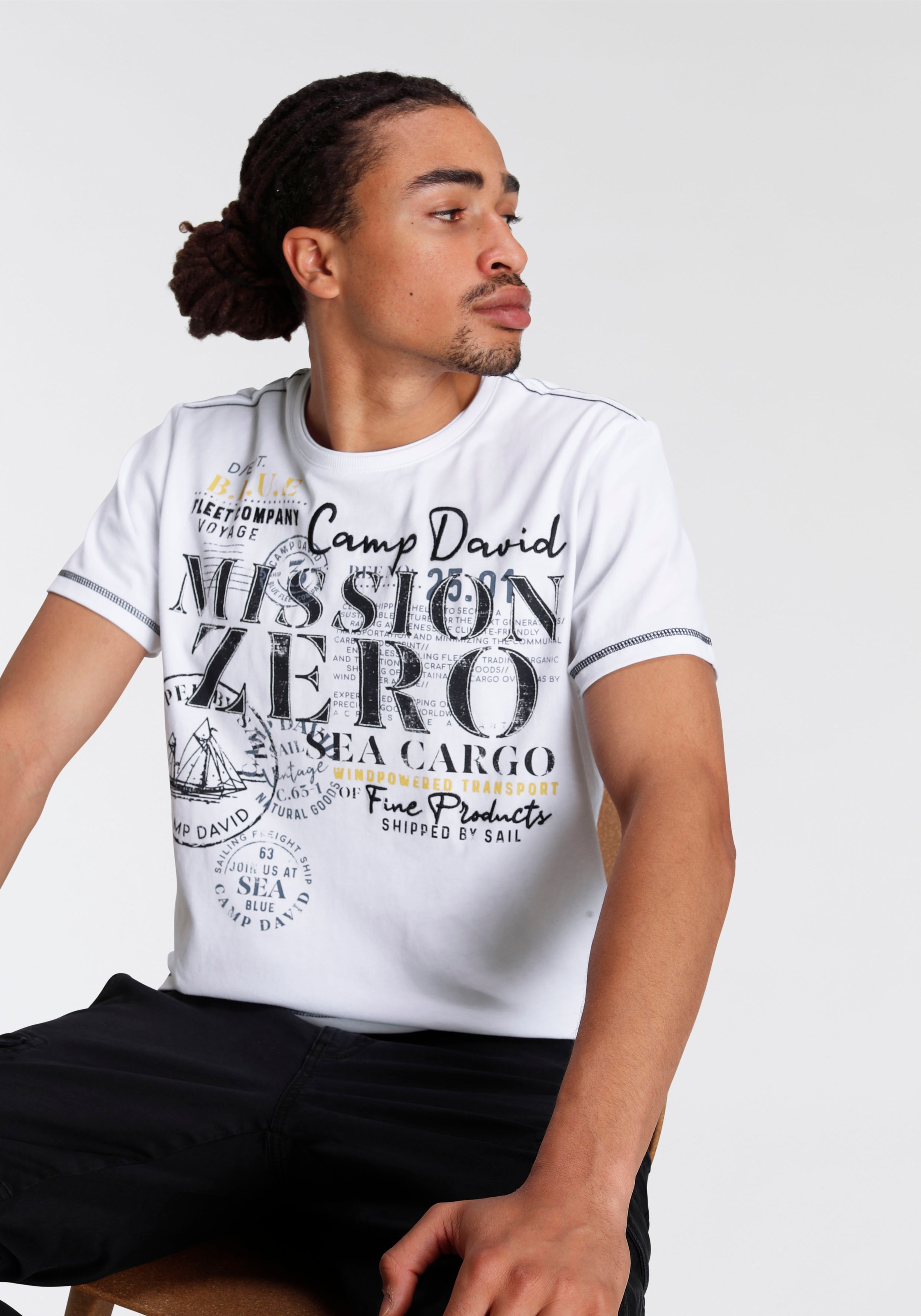 Image of CAMP DAVID T-Shirt, mit Logoschriftzügen bei Ackermann Versand Schweiz