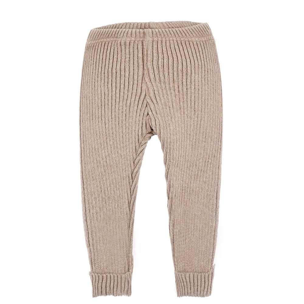 Image of MAXIMO Leggings Baumwolle, Rippstrick, breiter Umschlag am Bein, Gummizug