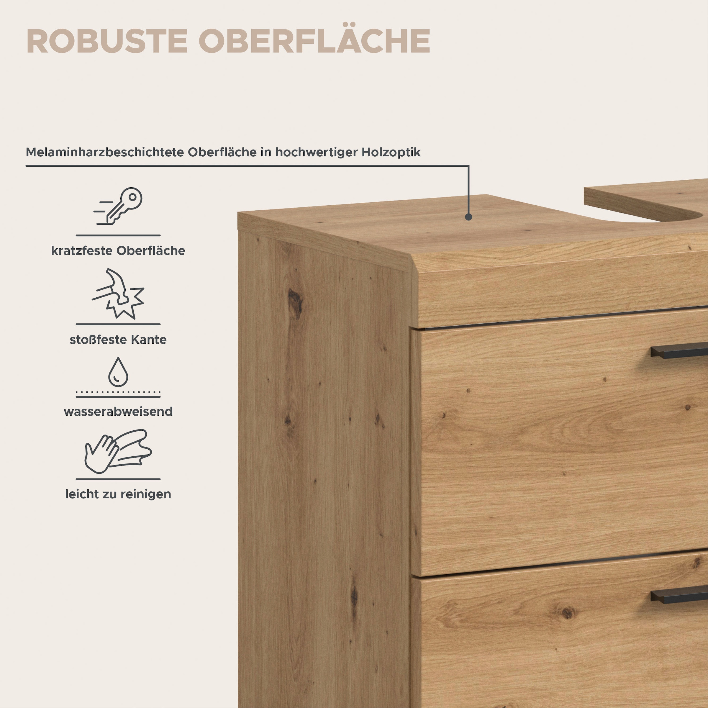 welltime Badmöbel-Set »SIENA, 5 teilig, inklusive LED Beleuchtung, bestehend aus:« Set, TOPSELLER!, 5 Stk. tlg.