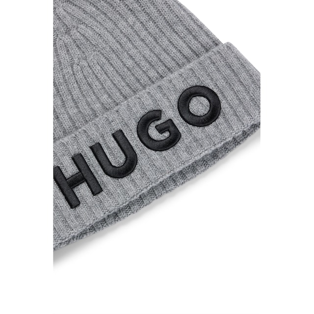 HUGO Beanie »Unisex-X565-6«, mit grossem HUGO Logo im %SALE!