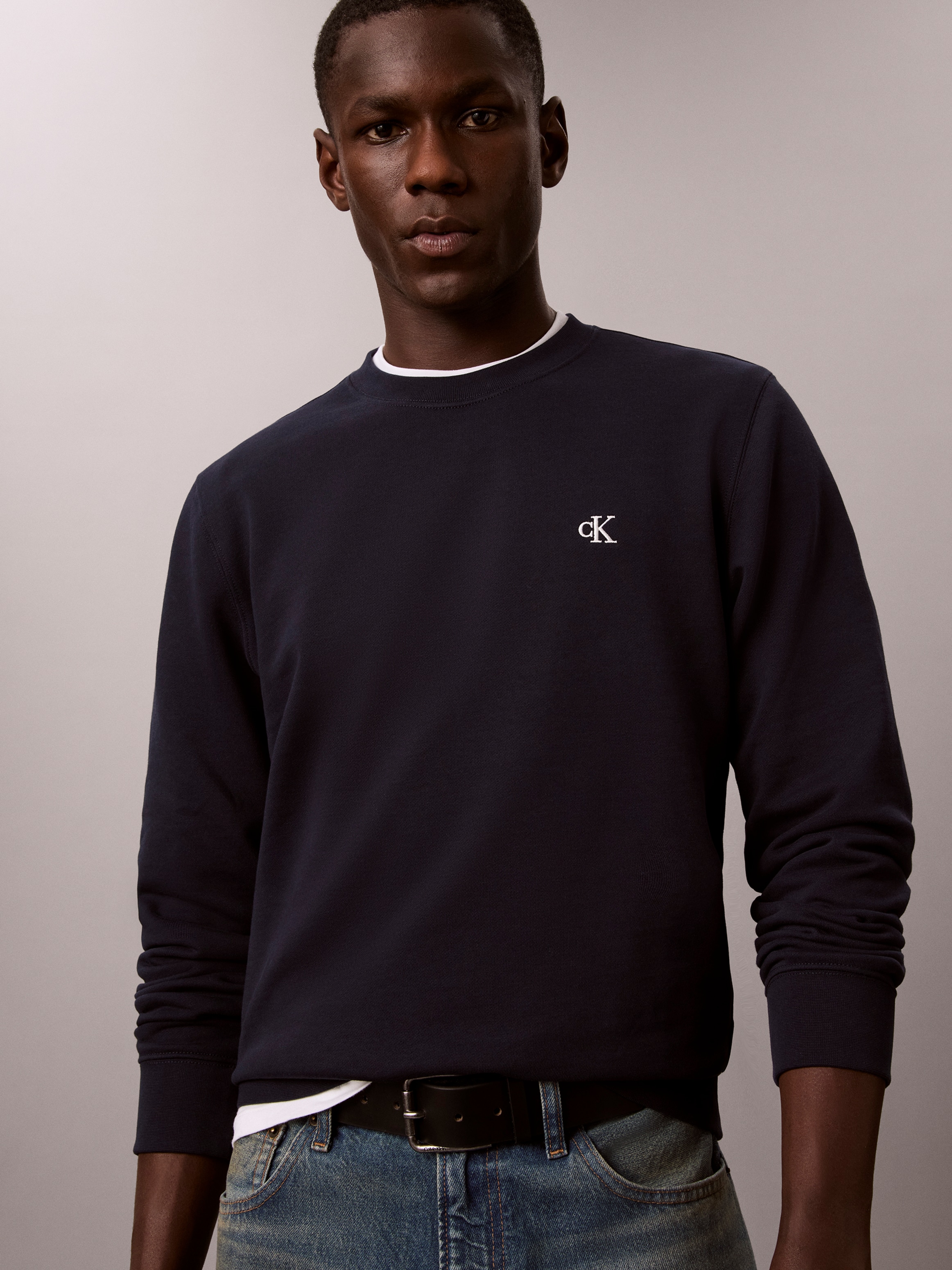 Calvin Klein Jeans Sweat-shirt , Rundhalsuasschnitt, Regular Fit, Logo-Stickerei
