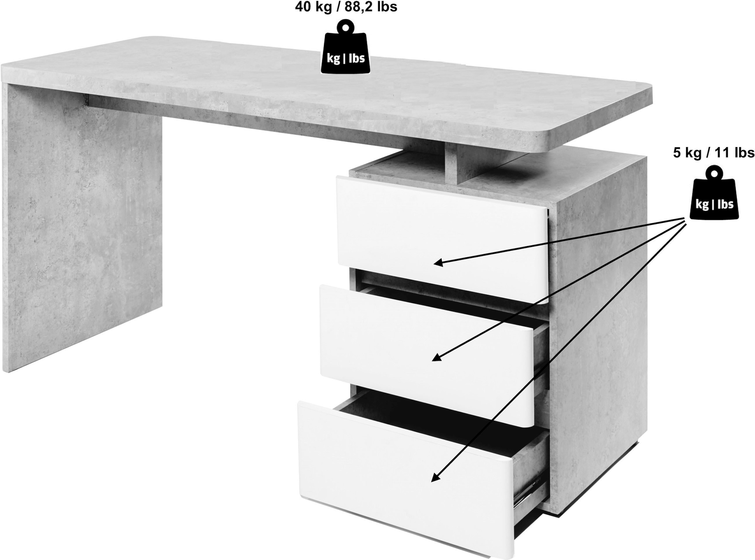 Jahnke Schreibtisch »CU-LIBRE C 240« wechselseitig montierbar