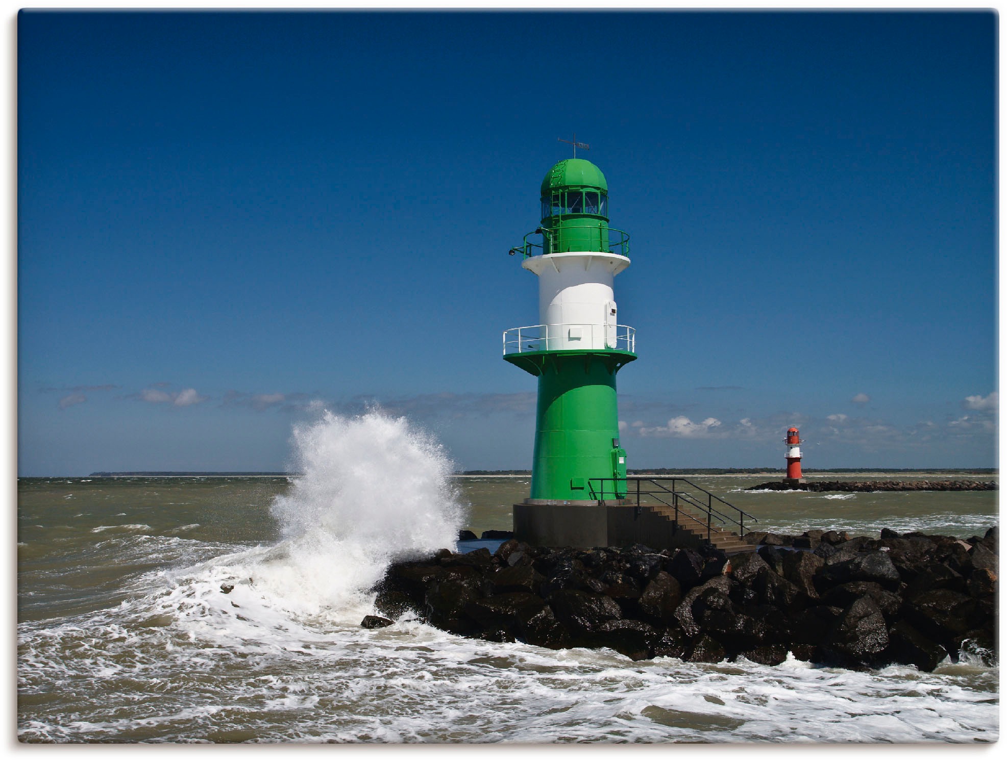 Image of Artland Wandbild »Mole in Warnemünde I«, Gebäude, (1 St.), in vielen Grössen & Produktarten -Leinwandbild, Poster, Wandaufkleber / Wandtattoo auch für Badezimmer geeignet bei Ackermann Versand Schweiz