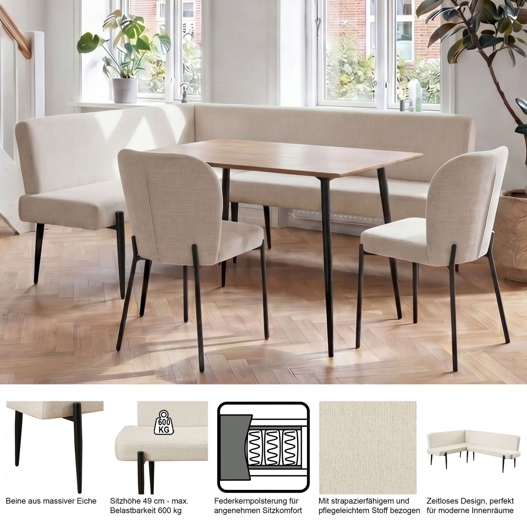 GOODproduct Eckbank »Frida« Federkern, pflegeleichtem Velours oder Webstoff Bezug, Breite 210 cm