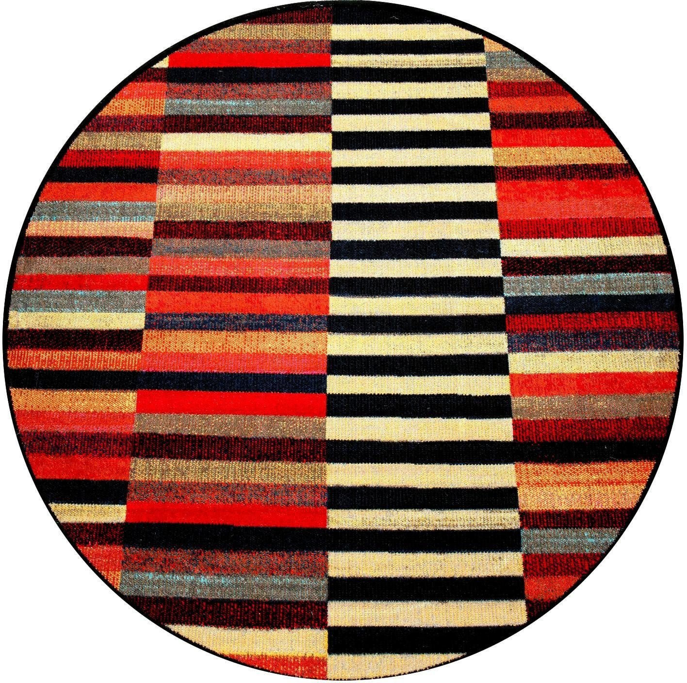 Image of Paco Home Teppich »Artigo 408«, rund, 4 mm Höhe, Kurzflor, modernes gestreiftes Design, In- und Outdoor geeignet, ideal im Wohnzimmer & Schlafzimmer bei Ackermann Versand Schweiz