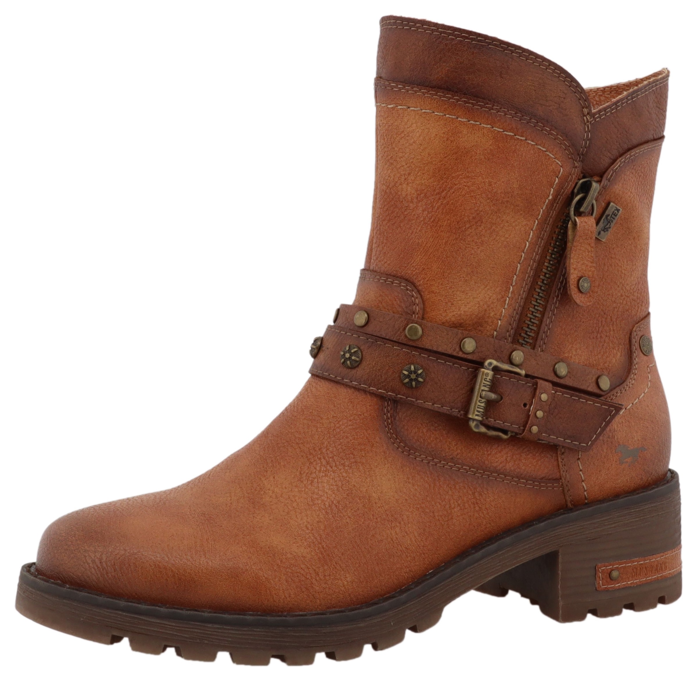 Mustang Shoes Bottes d'hiver »Haukea«  bottes biker avec talon bloc et membrane TEX