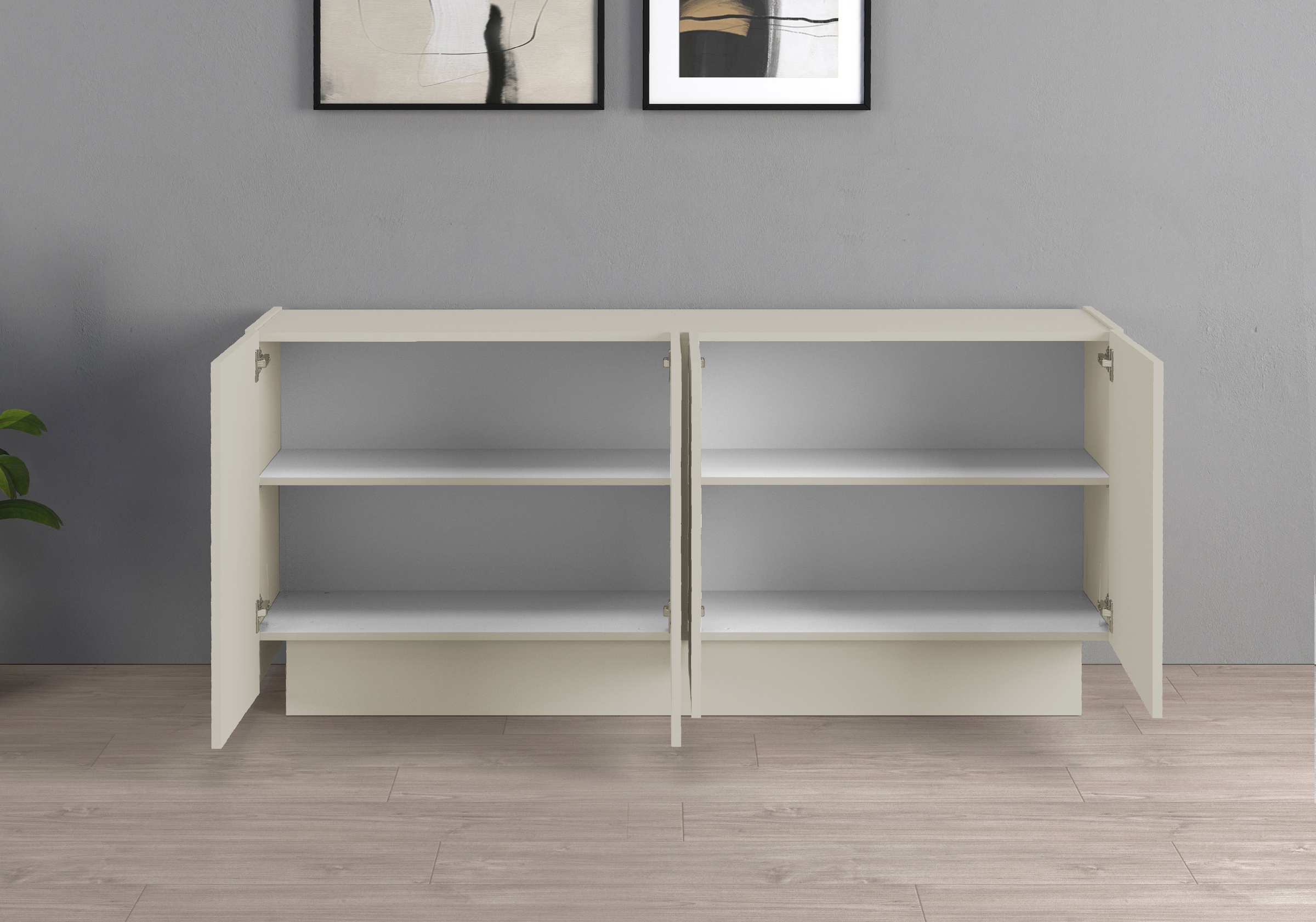 INOSIGN Sideboard »VELA, Sideboard, Breite 160 cm, Design mit schrägen Türen«, (1 St.), Made in Italy, Masse-B/T/H: 160x35x75,Sideboard, Anrichte, Kommode