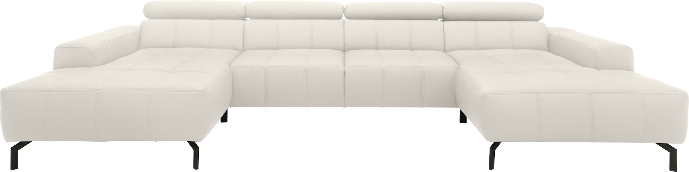 DOMO collection »Cunelli tolle Sitznähte als Designelement, fester Sitzkomfort, U-Form« wahlweise mit Kopfteilverstellung, bodenfrei