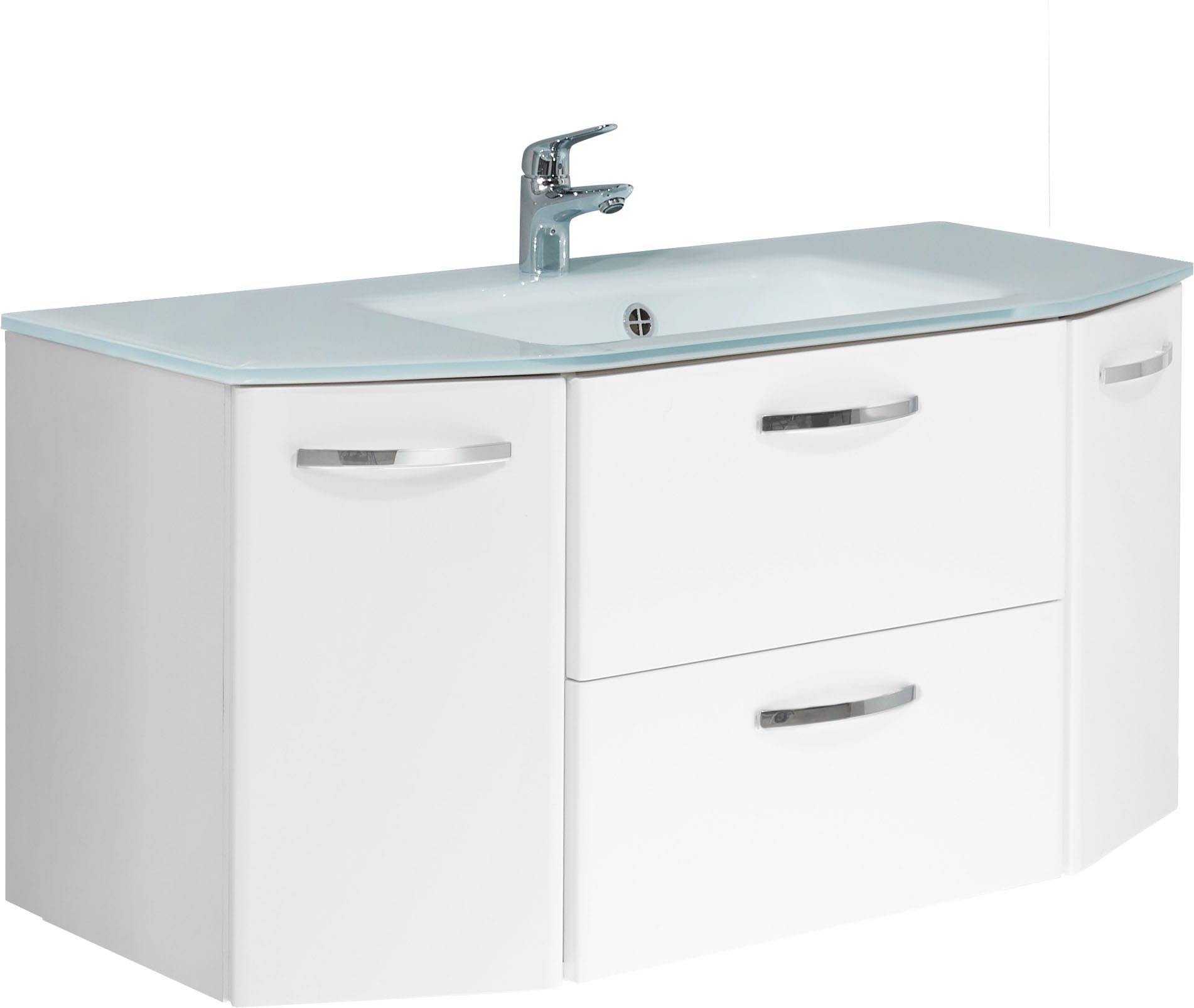 Image of Saphir Waschtisch "Quickset 326, mit Glasbecken, 112cm breit" 2 Stk. tlg.