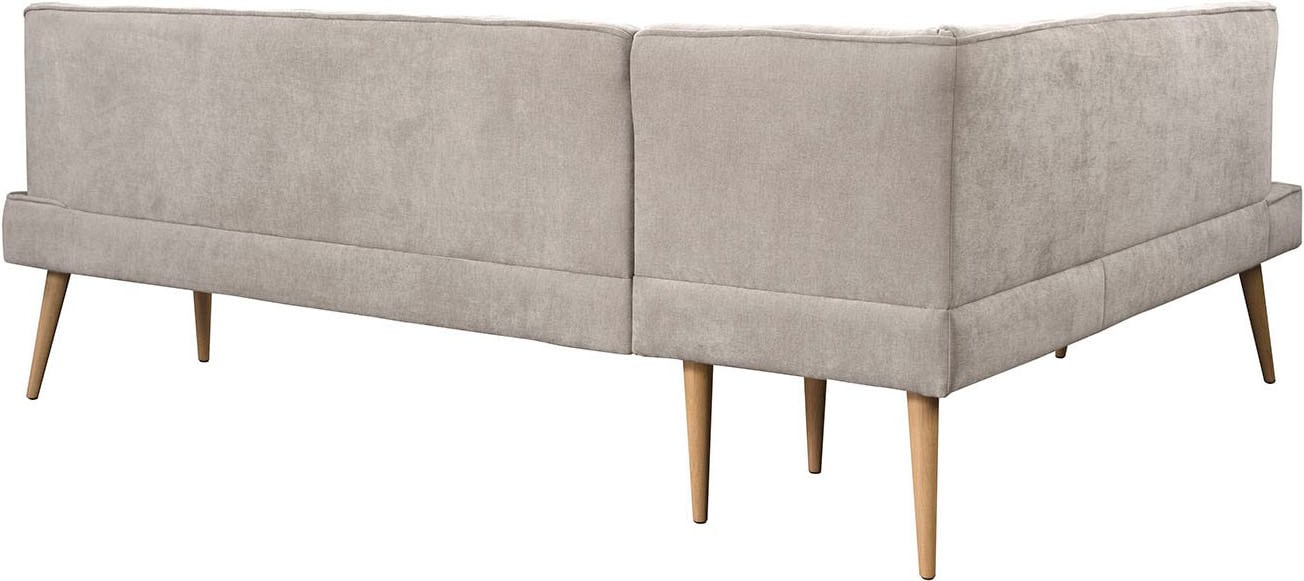exxpo - sofa fashion Eckbank »Latte« moderne Sitz- und Rückensteppung, bequem und elegant, hoher Holzfuss