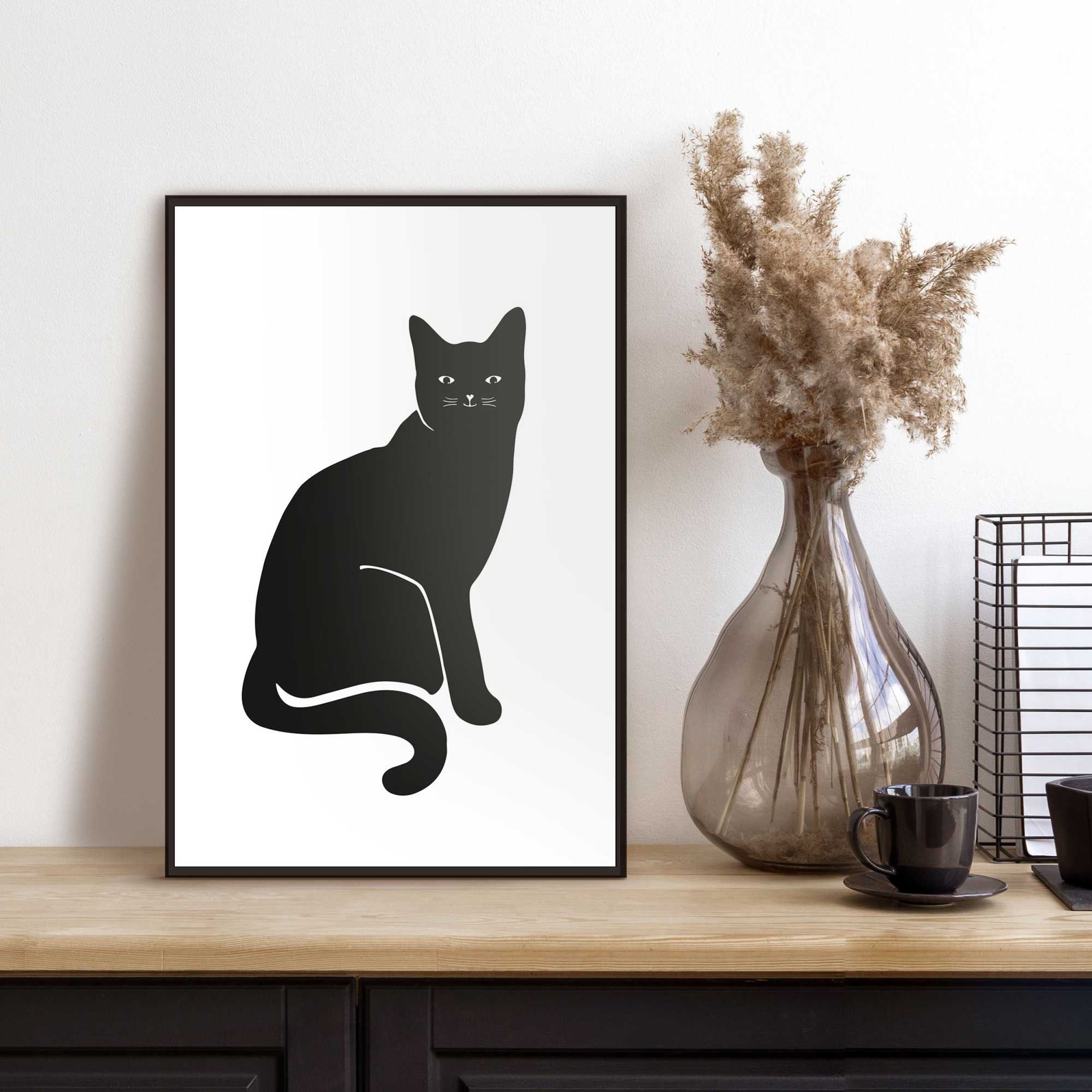 Image of Reinders Bild mit Rahmen "Black Cat"
