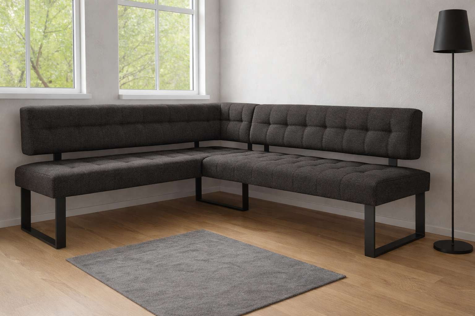 Home affaire Eckbankgruppe »Mia Essecke, Sitzgruppe, Eckbankgruppe, Küchenbankgruppe« Set, 4er, 4 tlg. Eckbank mit Wellenfederung; Tisch in Eiche massiv