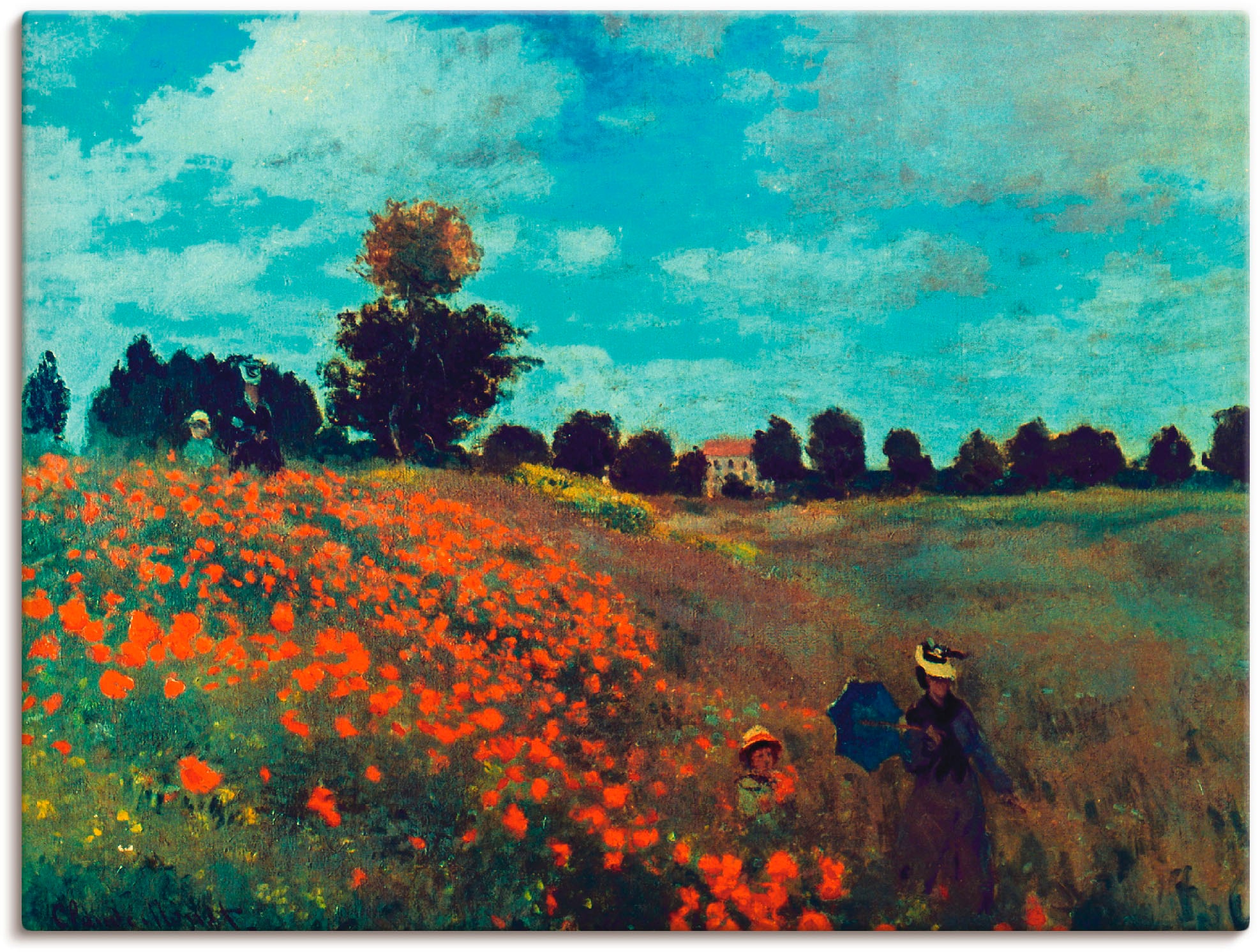 Image of Artland Leinwandbild "Die Mohnblumen, 1873" Blumenwiese 1 Stk. tlg. auf Holzrahmen gespannt