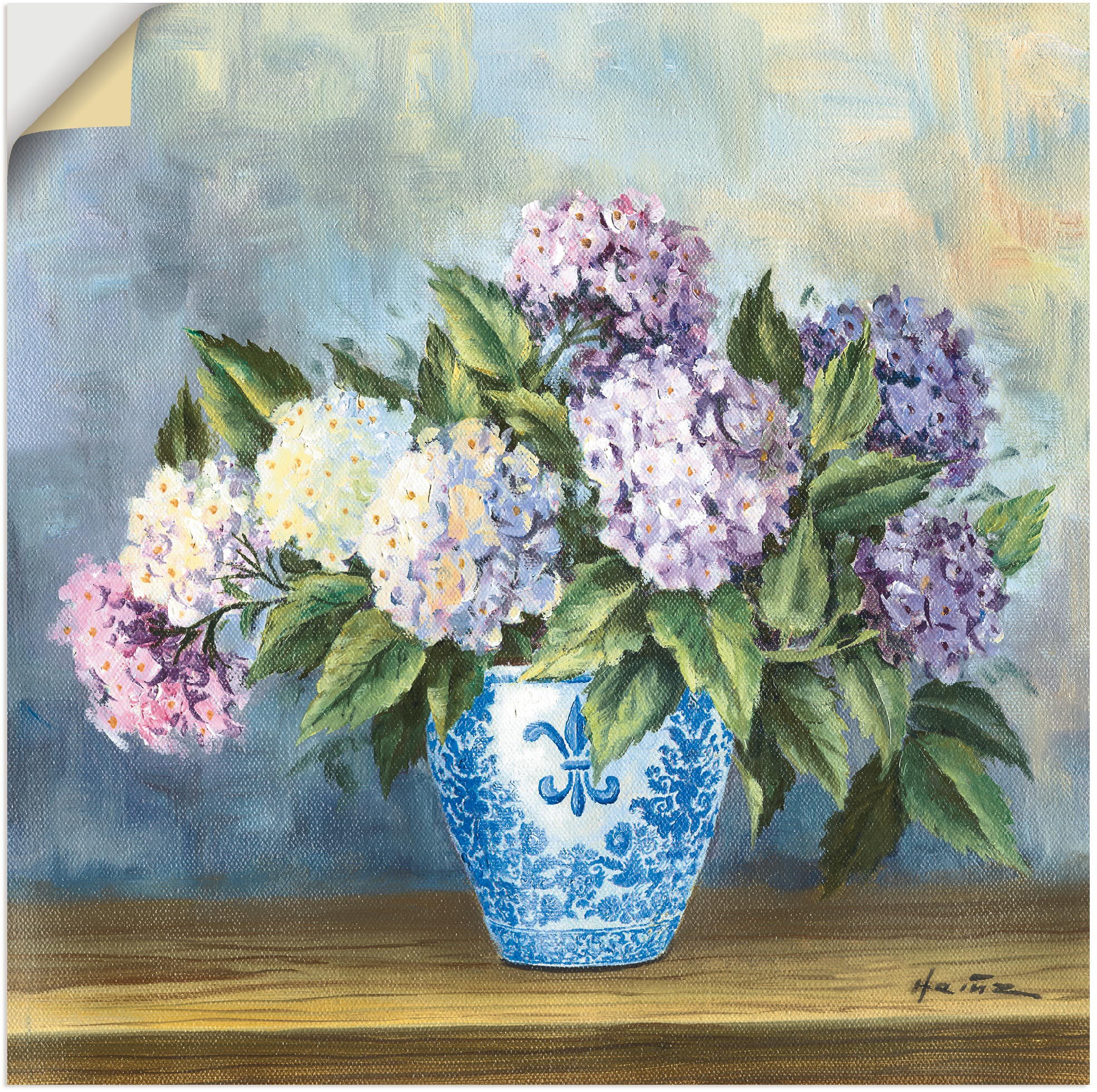 Image of Artland Wandbild »Hortensien«, Blumenbilder, (1 St.), in vielen Grössen & Produktarten - Alubild / Outdoorbild für den Aussenbereich, Leinwandbild, Poster, Wandaufkleber / Wandtattoo auch für Badezimmer geeignet bei Ackermann Versand Schweiz