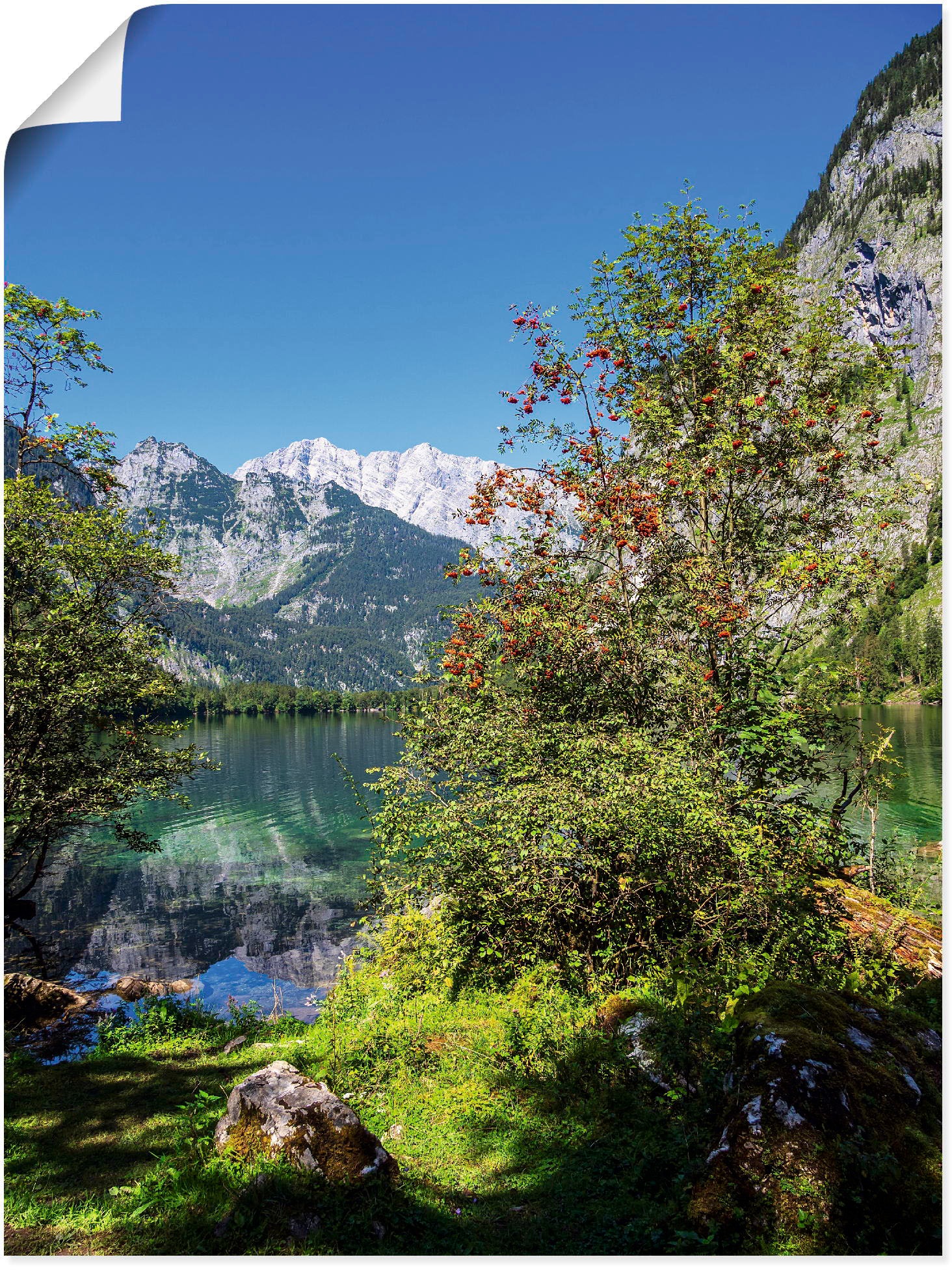 Image of Artland Wandbild »Blick auf den Obersee«, Seebilder, (1 St.), in vielen Grössen & Produktarten - Alubild / Outdoorbild für den Aussenbereich, Leinwandbild, Poster, Wandaufkleber / Wandtattoo auch für Badezimmer geeignet bei Ackermann Versand Schweiz