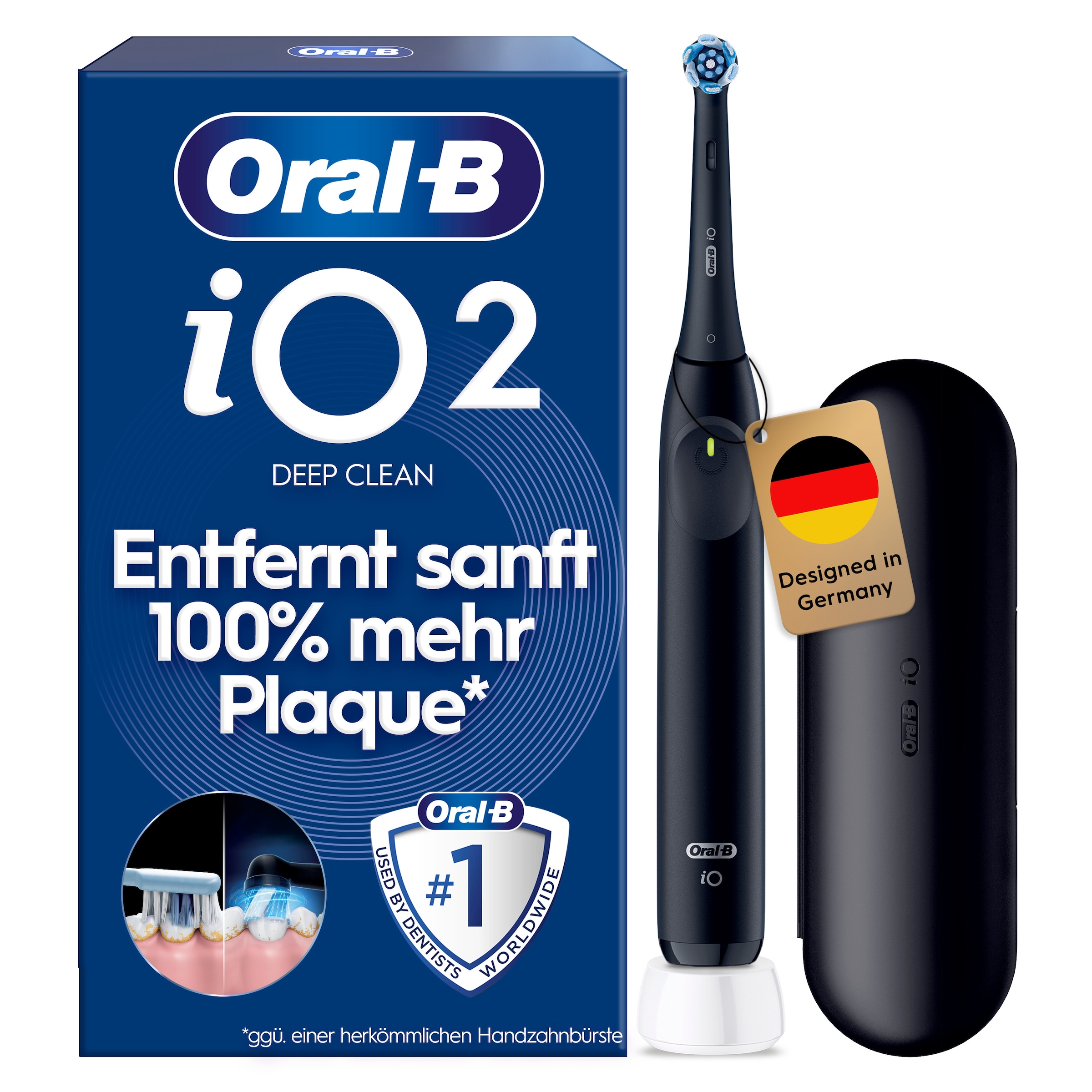 Oral-B Brosse à dents électrique »iO Series 2« 1 cuis Aufsteckbürsten pour un nettoyage optimal, étui de voyage