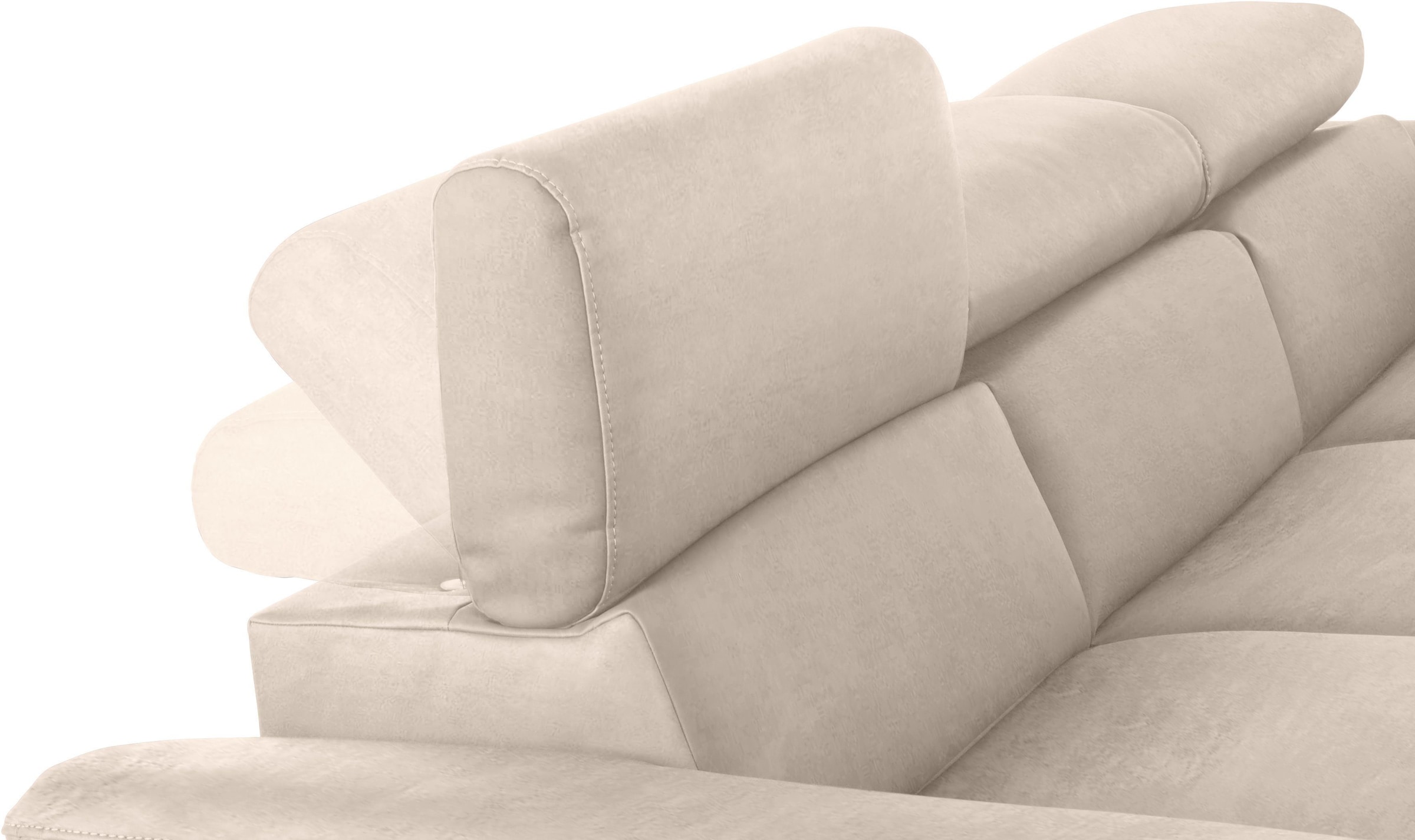 COTTA Polstergarnitur »Komaris L-Form«, (Set), Set bestehend aus: Ecksofa mit Kopfteilverstellung & Hocker