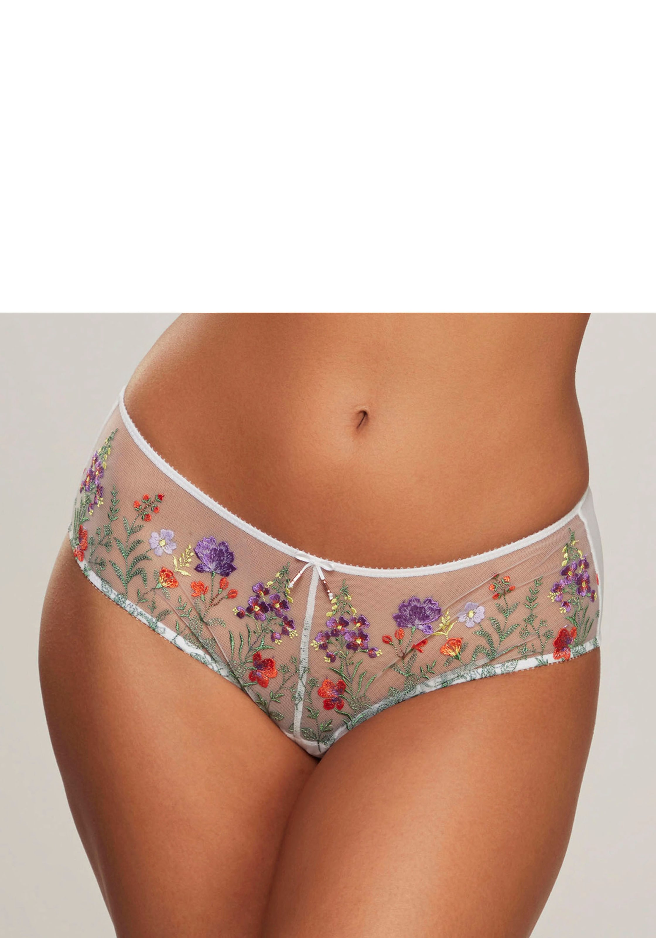 LASCANA Stringpanty »Maria« mit bunten Blumen aus Stickereispitze
