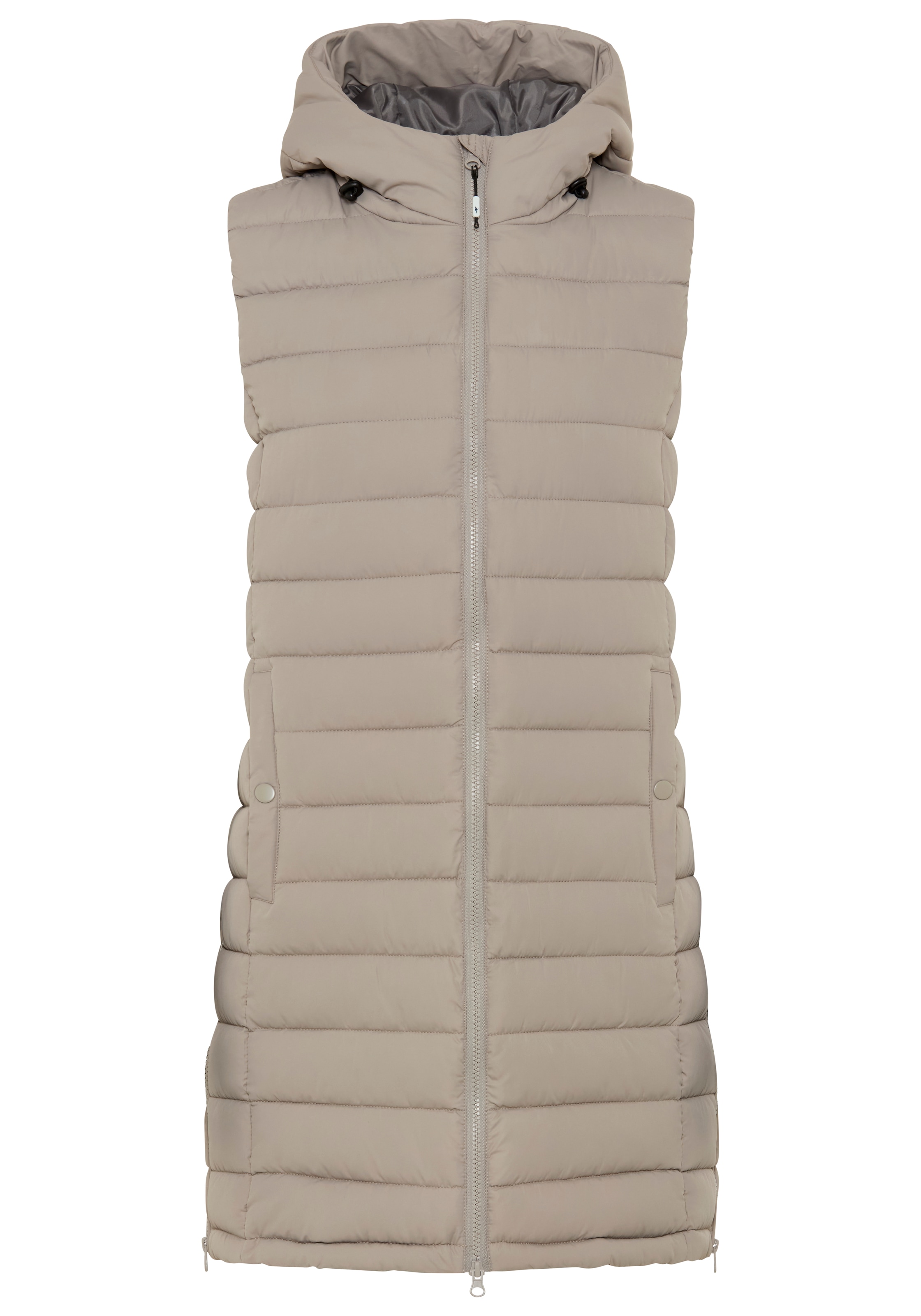 KangaROOS Gilet long matelassé, avec fentes zippées