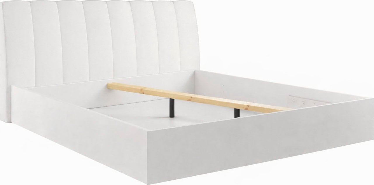 Home affaire Bett »MALISSA Bettgestell mit gepolstertem Kopfteil mit/ohne Stauraum« Bettgestell, Schlaffläche 180x200 cm, Masse B/T/H: 186,6/223/100 cm