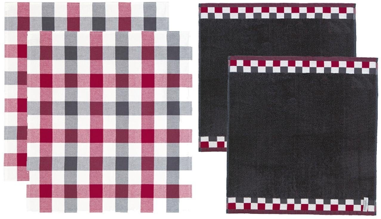Image of DDDDD Geschirrtuch »Carré«, (Set, 4 tlg.), Combiset: 2 Küchentücher & 2 Geschirrtücher bei Ackermann Versand Schweiz