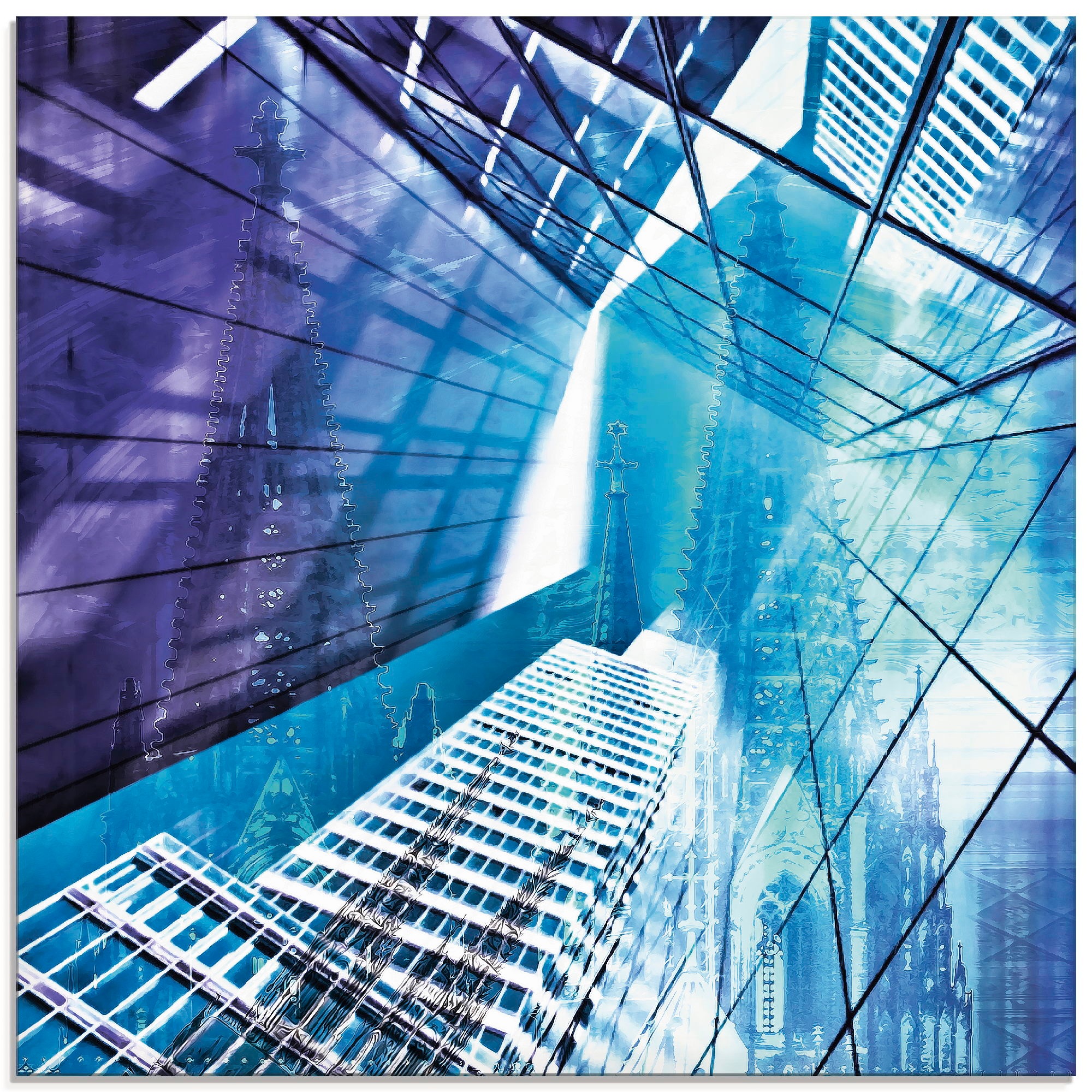 Image of Artland Glasbild »Köln Skyline Abstrakte Collage 11«, Gebäude, (1 St.) bei Ackermann Versand Schweiz