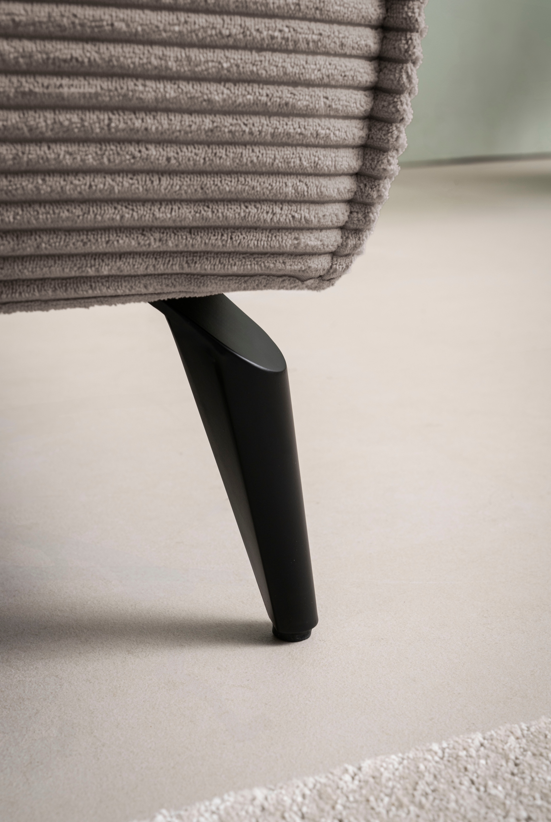 andas Ecksofa »TVINNU, L-Form in Cord, Sofa«, wahlweise Recamiere rechts/links, schwarze Füsse, bequemer Sitzkomfort