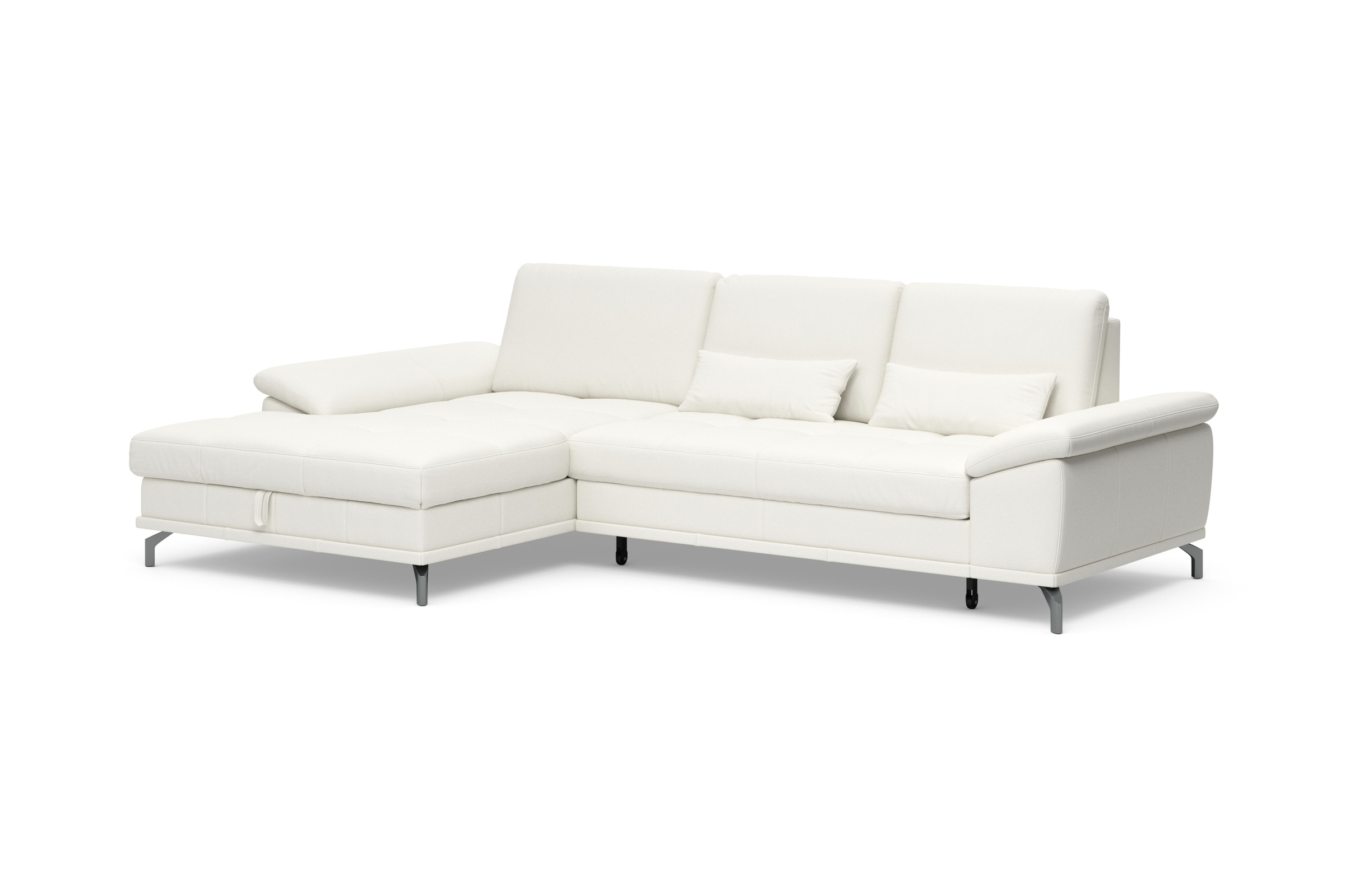 Places of Style Ecksofa Costello, mit Sitztiefenverstellung und Armlehnfunktion, incl. 3 Nierenkissen