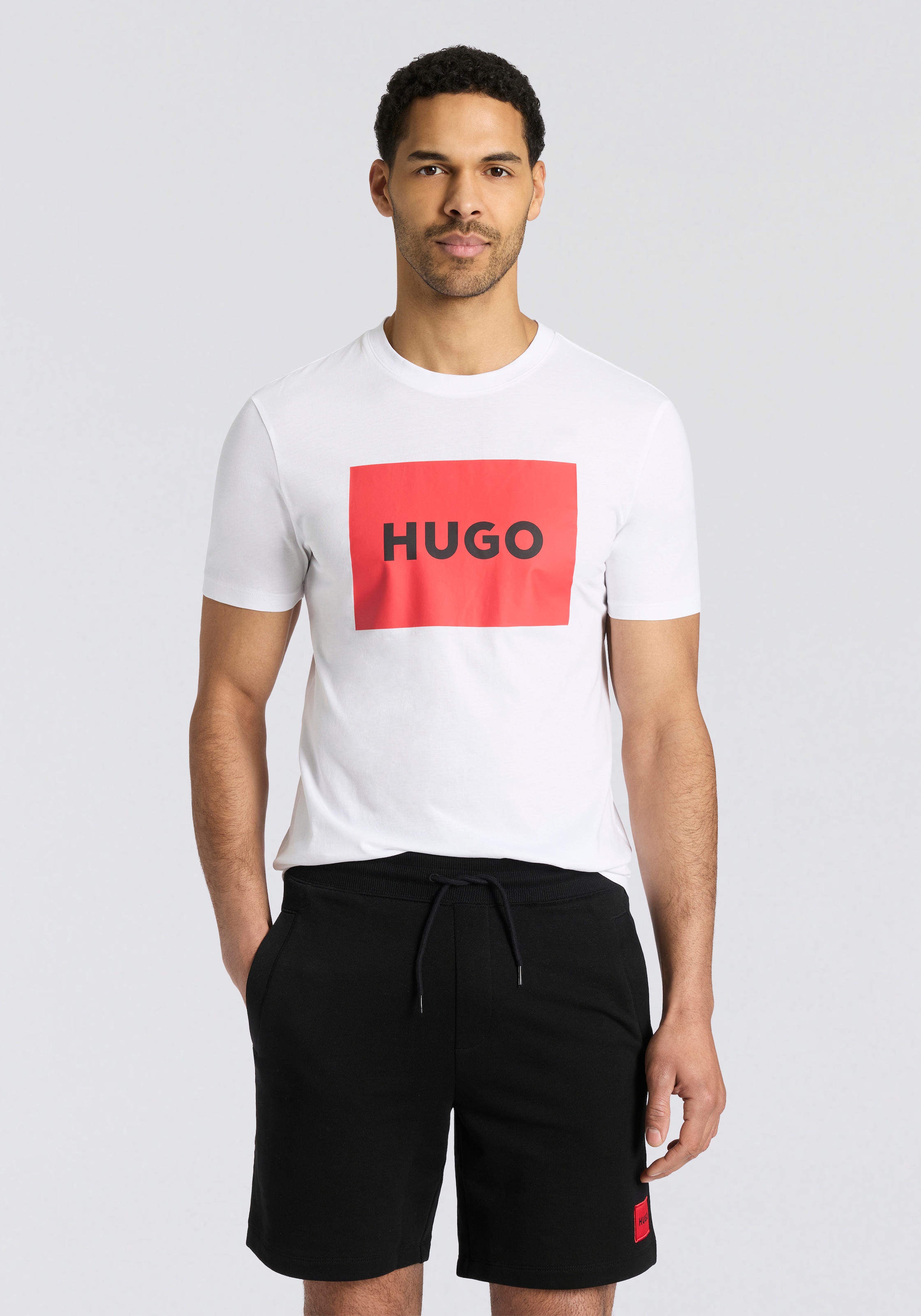 HUGO T-shirt »Dulive« Rundhalsausschnitt, Regular Fit, Basic Must Have, HUGO Logo Gummidruck