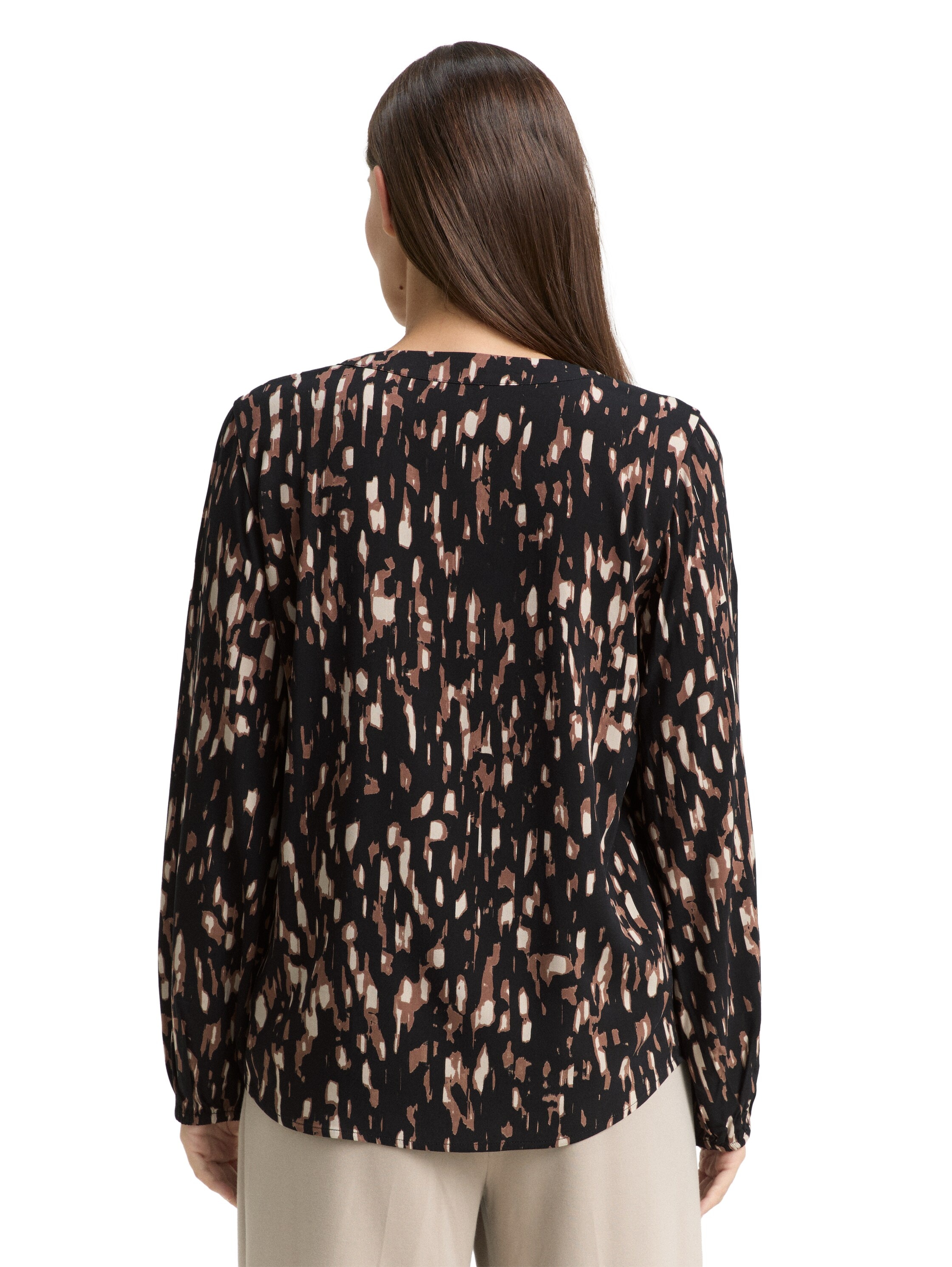 TOM TAILOR Blouse à manches longues mit All-Over Print