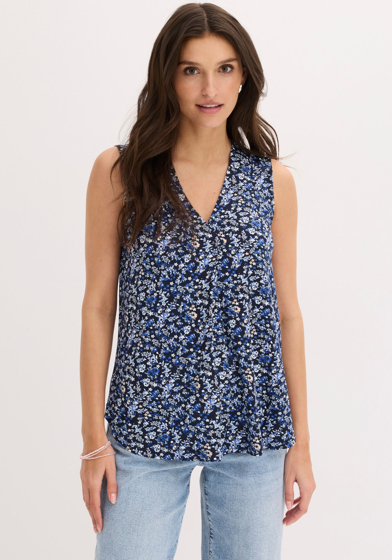 Image of bonprix Shirttop mit V-Ausschnitt, mit eingelegter Falte, ärmellos