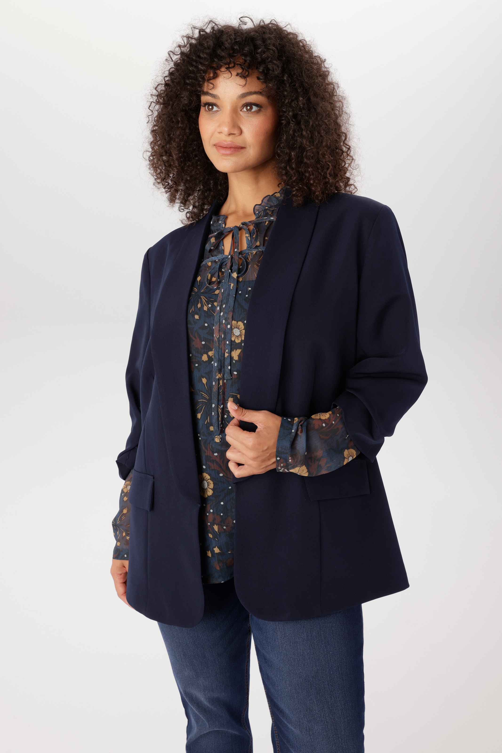 Image of Aniston PLUS Longblazer mit 3/4 langen, gerafften Ärmeln - NEUE KOLLEKTION
