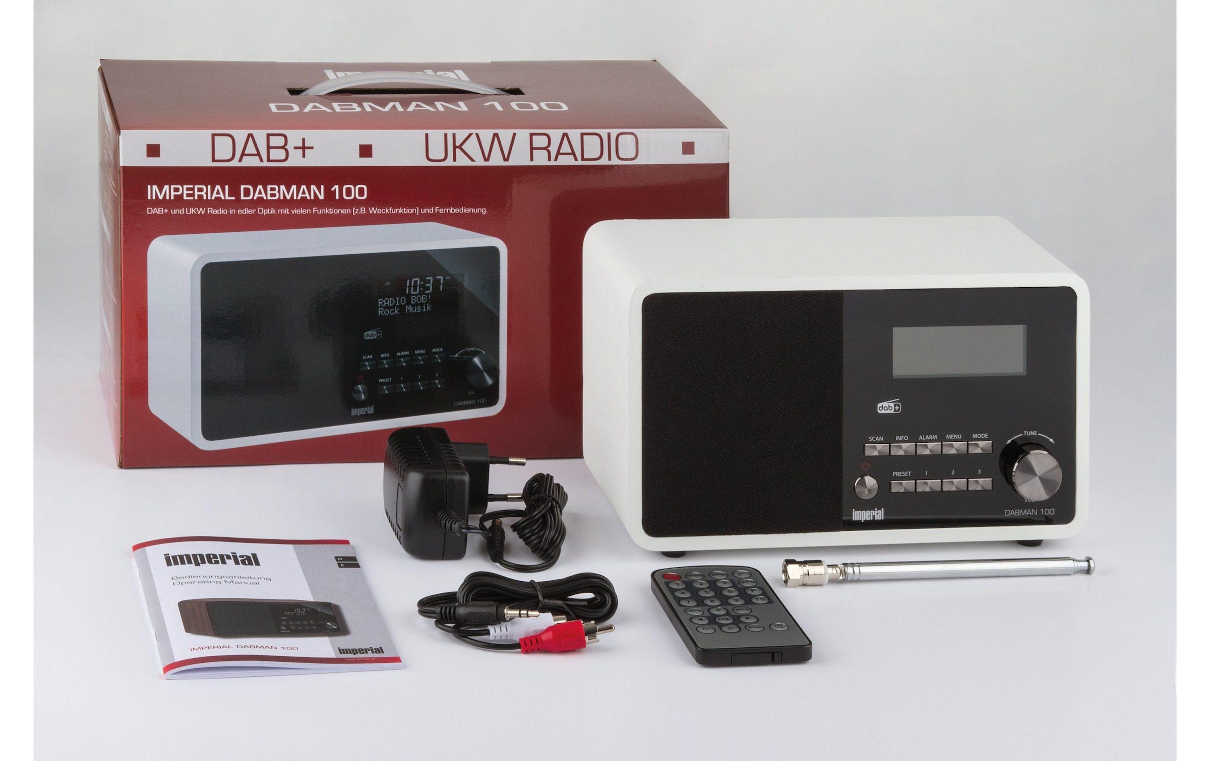 IMPERIAL Digitalradio (DAB+) »Dabman 100 Weiss«, (CD Digitalradio (DAB+)-FM-Tuner)