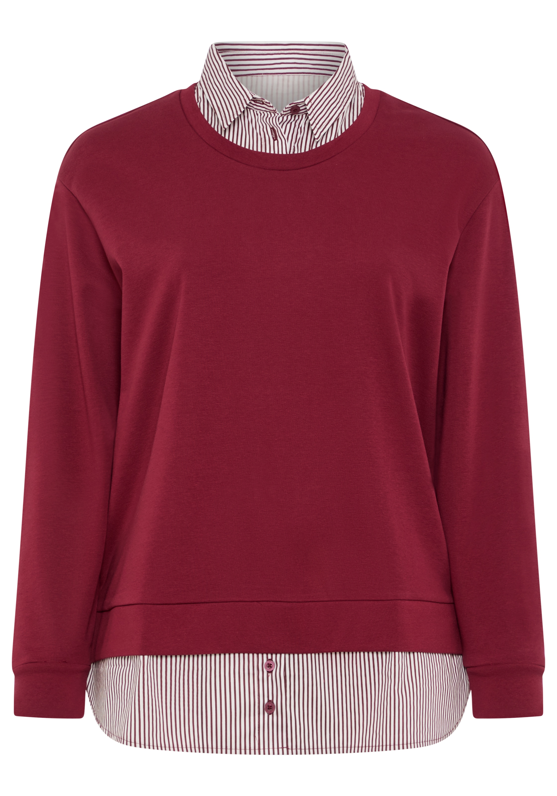 Laura Scott CURVE Sweater »Grosse Grössen«, mit elegantem Bluseneinsatz
