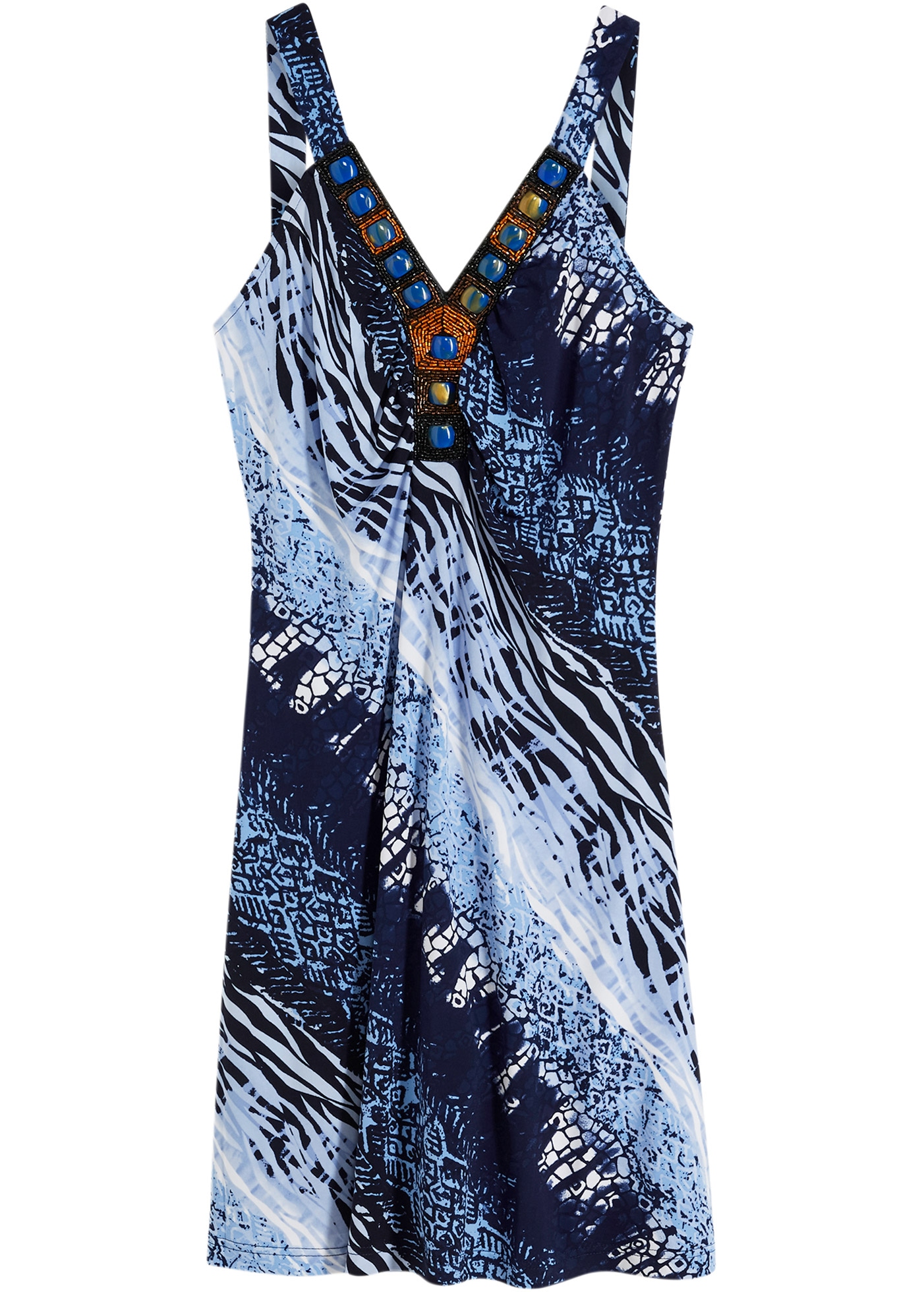 bonprix Robe t-shirt »Jerseykleid in A-Linie« pour un look élégant, en polyester et élasthanne, ligne A, sans manches